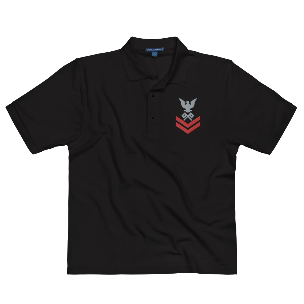 Custom US Navy Ranks, Insignia Embroidered Port Authority Polo Shirt