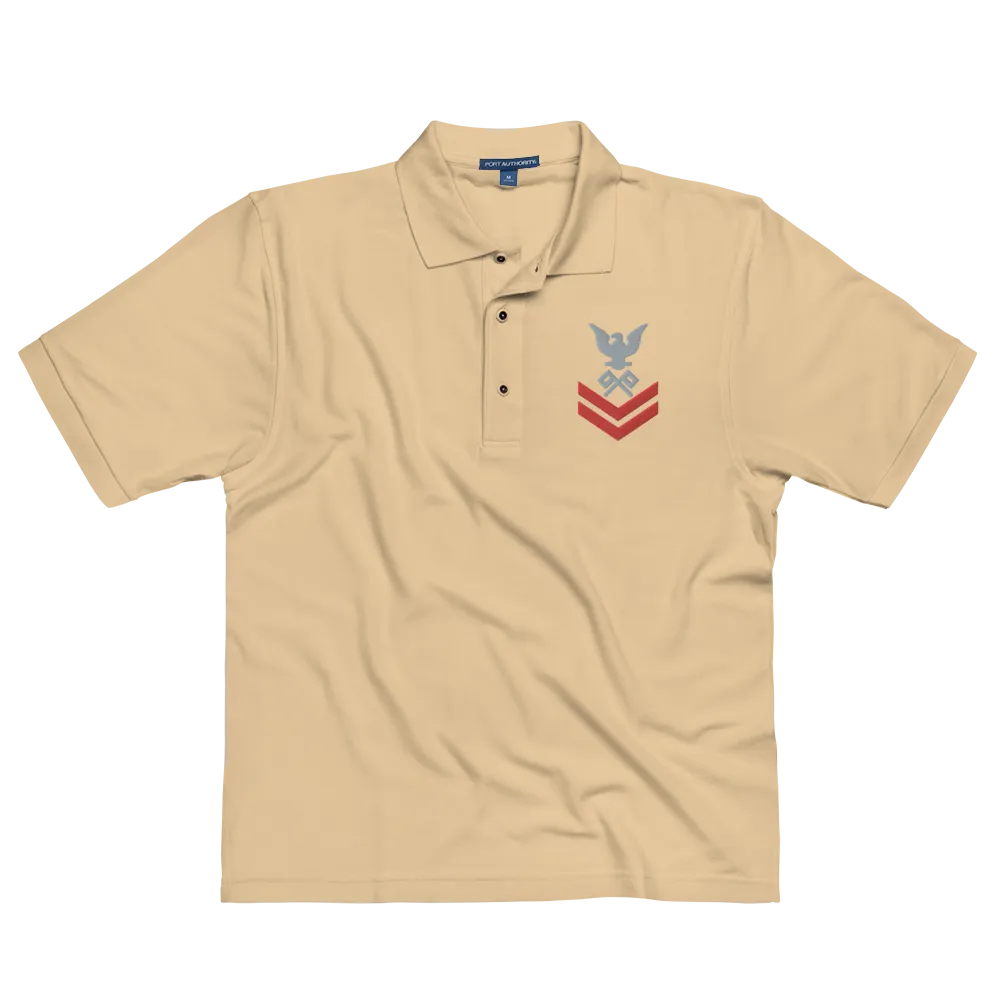Custom US Navy Ranks, Insignia Embroidered Port Authority Polo Shirt