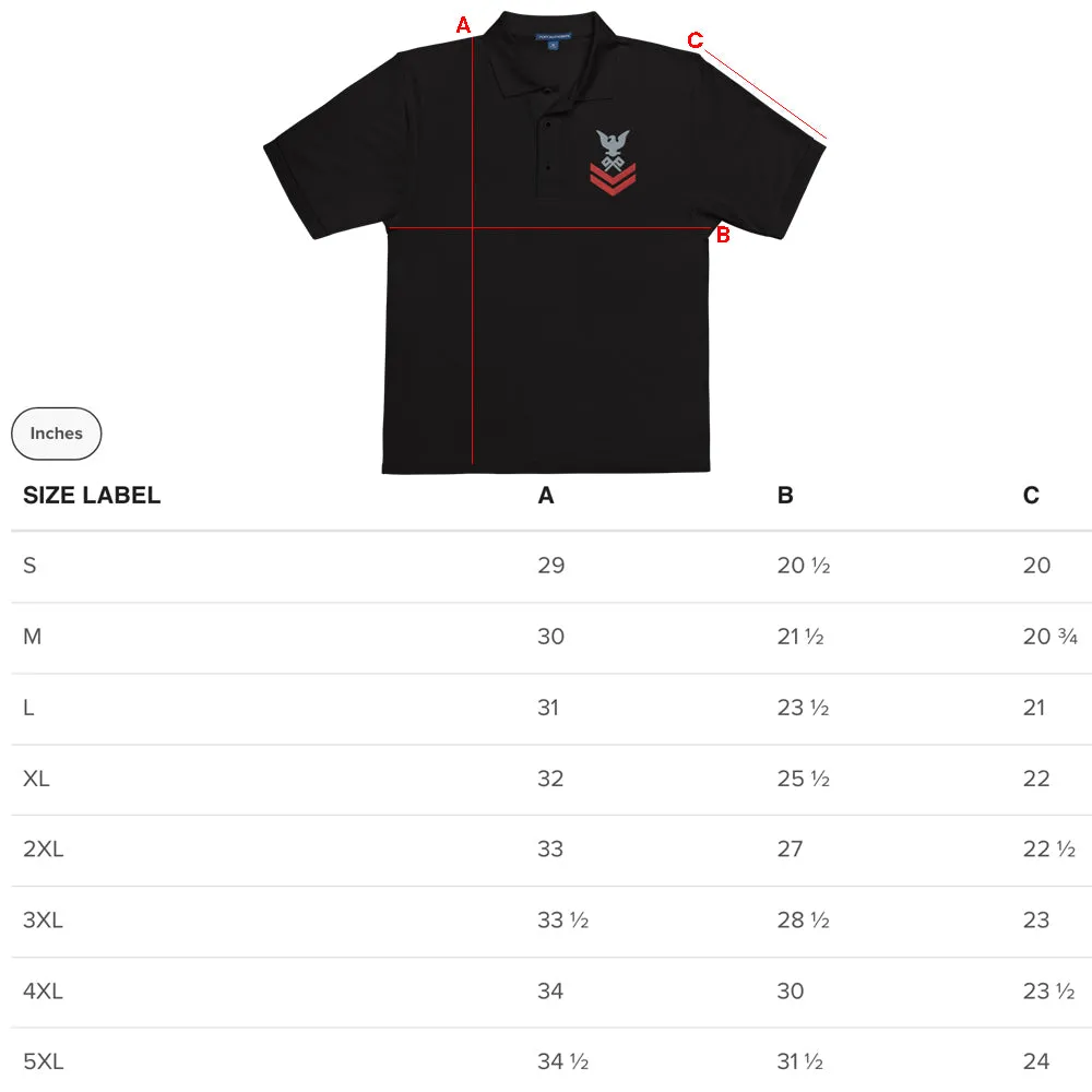 Custom US Navy Ranks, Insignia Embroidered Port Authority Polo Shirt