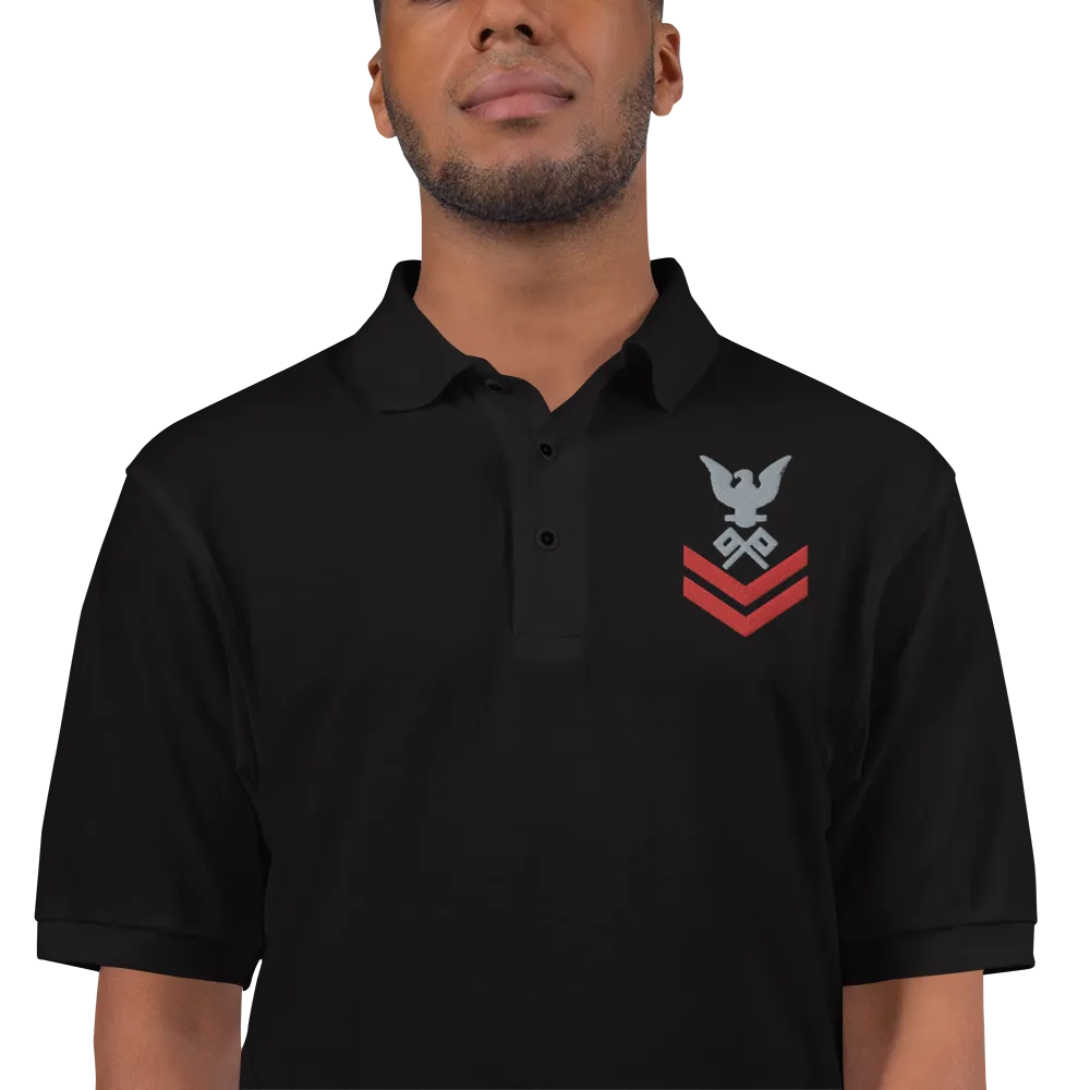 Custom US Navy Ranks, Insignia Embroidered Port Authority Polo Shirt