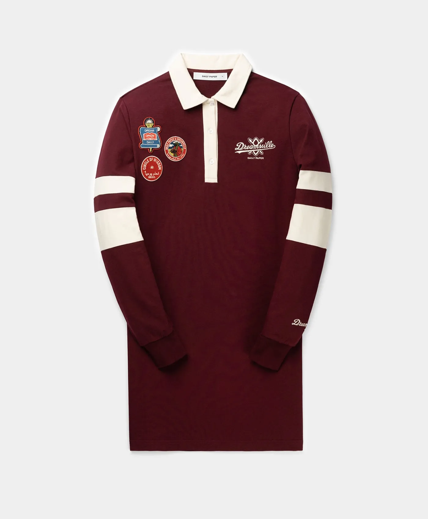 Daily Paper x Dreamville Bordeaux Cream Polo Dress