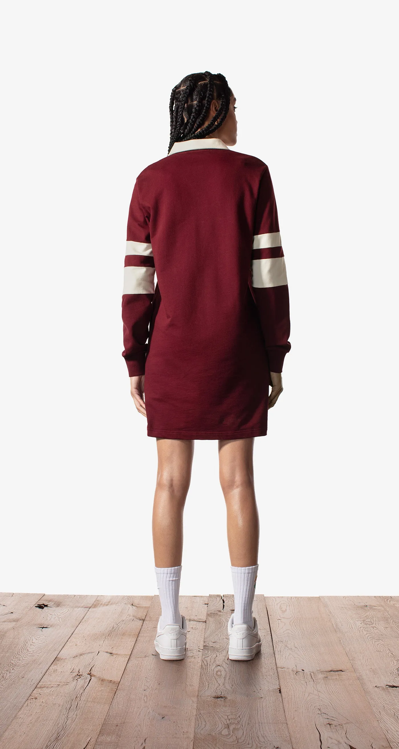 Daily Paper x Dreamville Bordeaux Cream Polo Dress