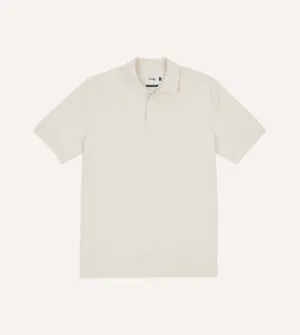 Ecru Piqué Cotton Polo Shirt