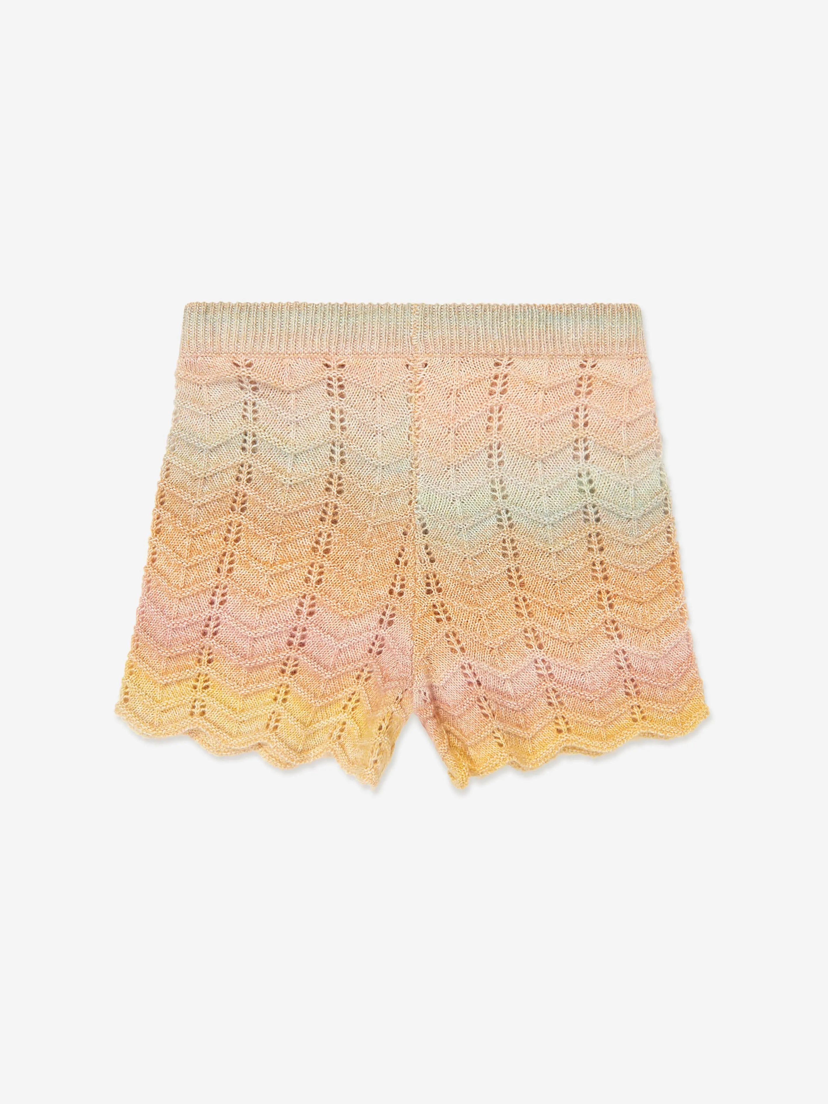 Girls Tallow Chevron Knit Polo Top in Multicolour