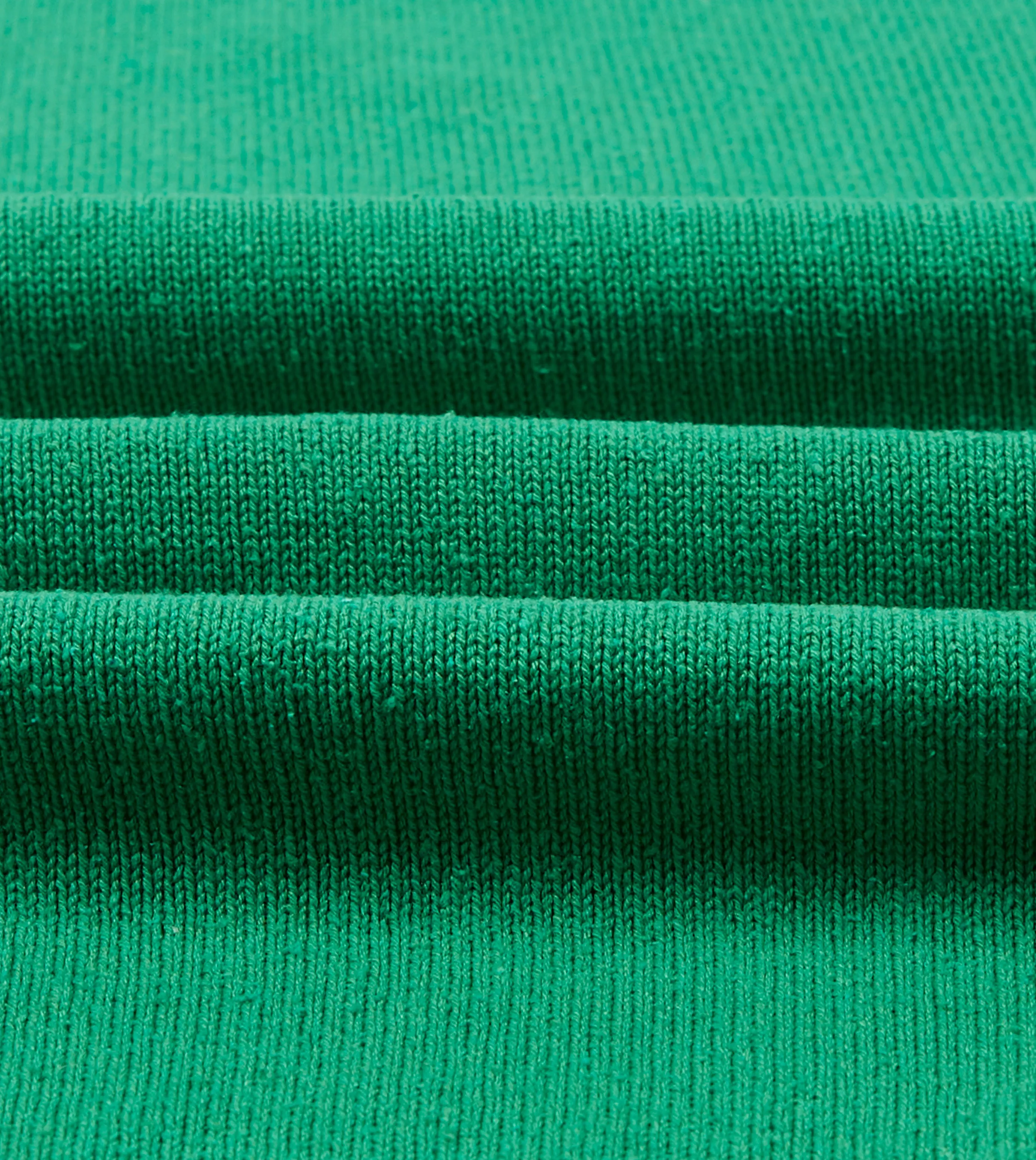 Green Knitted Silk Short-Sleeve Polo Shirt