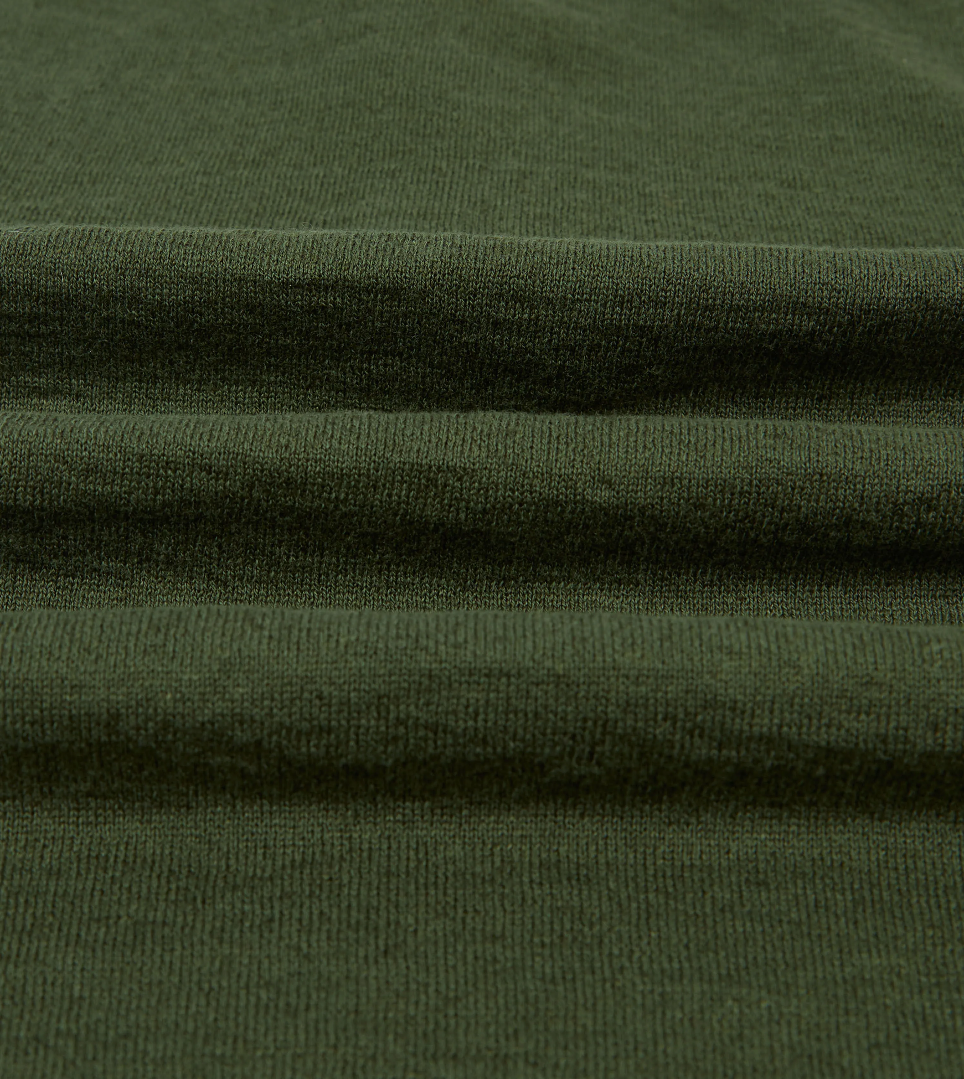 Green Linen-Cotton Knitted Long-Sleeve Polo Shirt