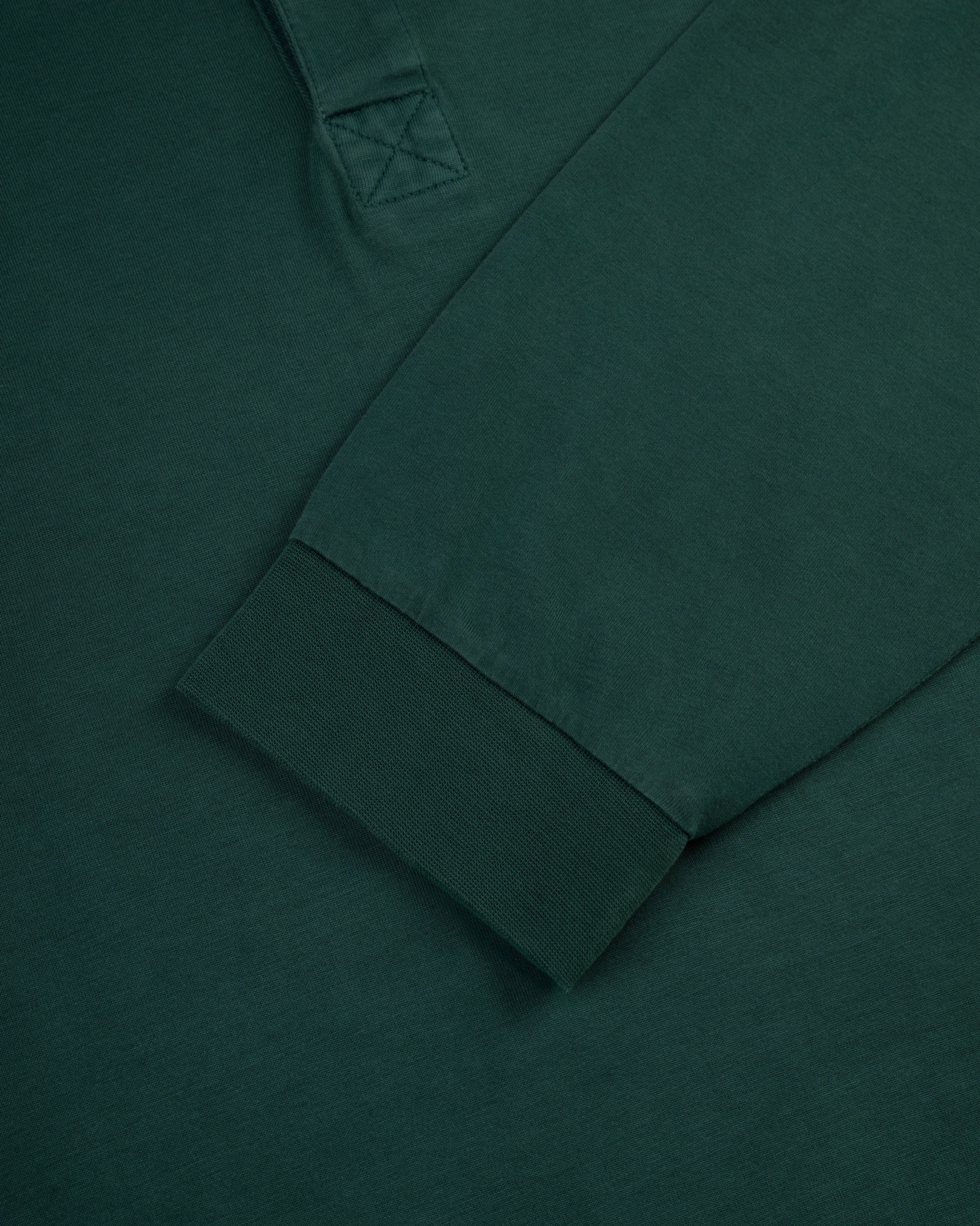 GREEN SOLID LONG SLEEVE POLO SHIRT