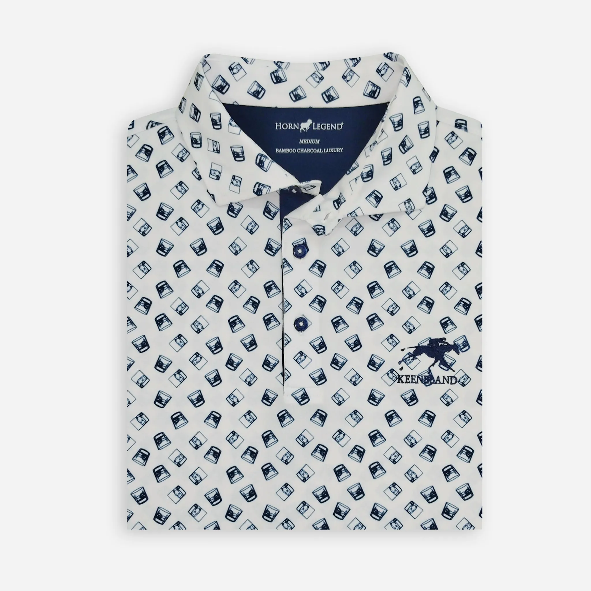Horn Legend Keeneland Men's Whiskey Glass Polo