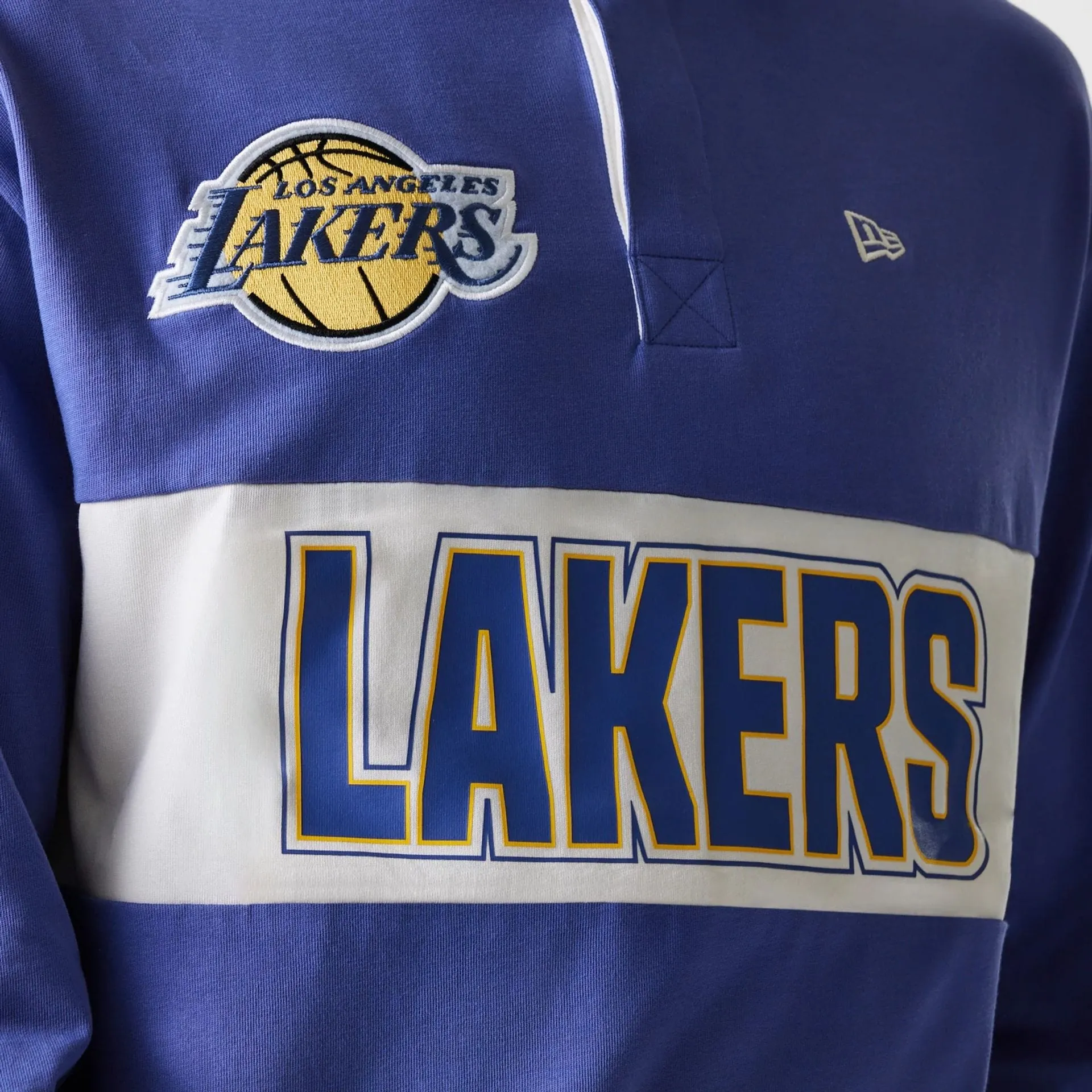 LA Lakers NBA Rugby Dark Blue Long Sleeve Polo