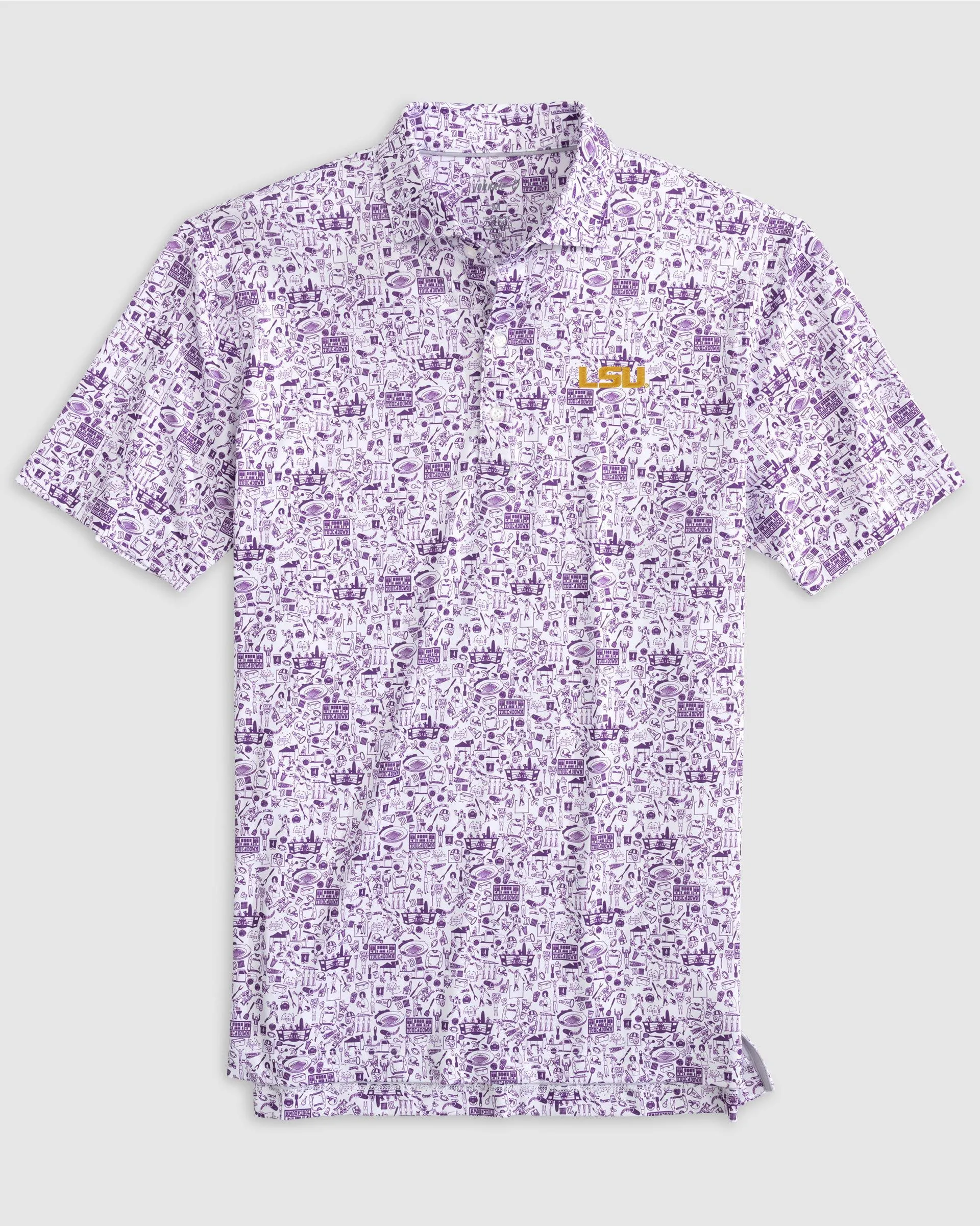 LSU Tailgater 2.0 Printed Jersey Performance Polo
