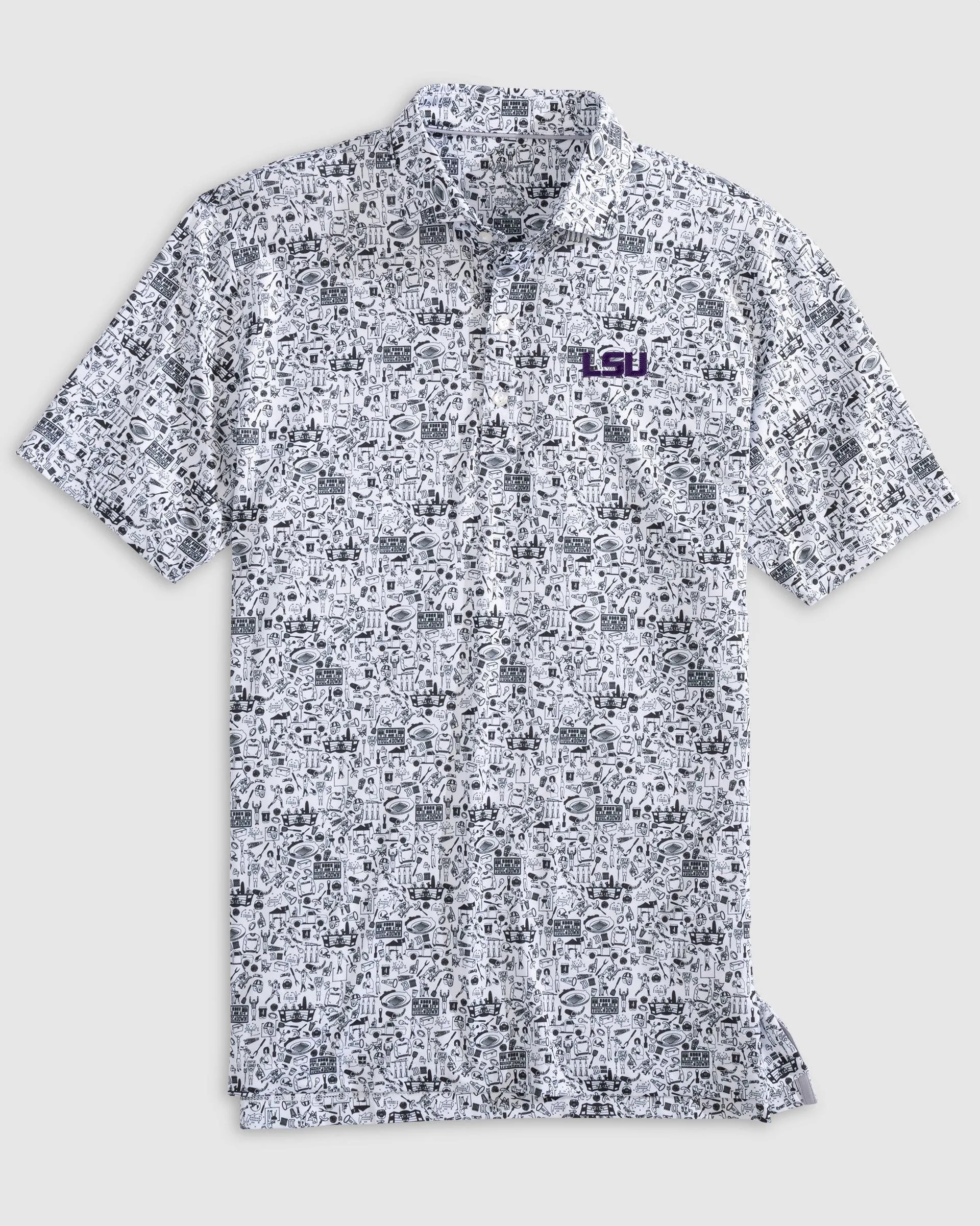 LSU Tailgater 2.0 Printed Jersey Performance Polo