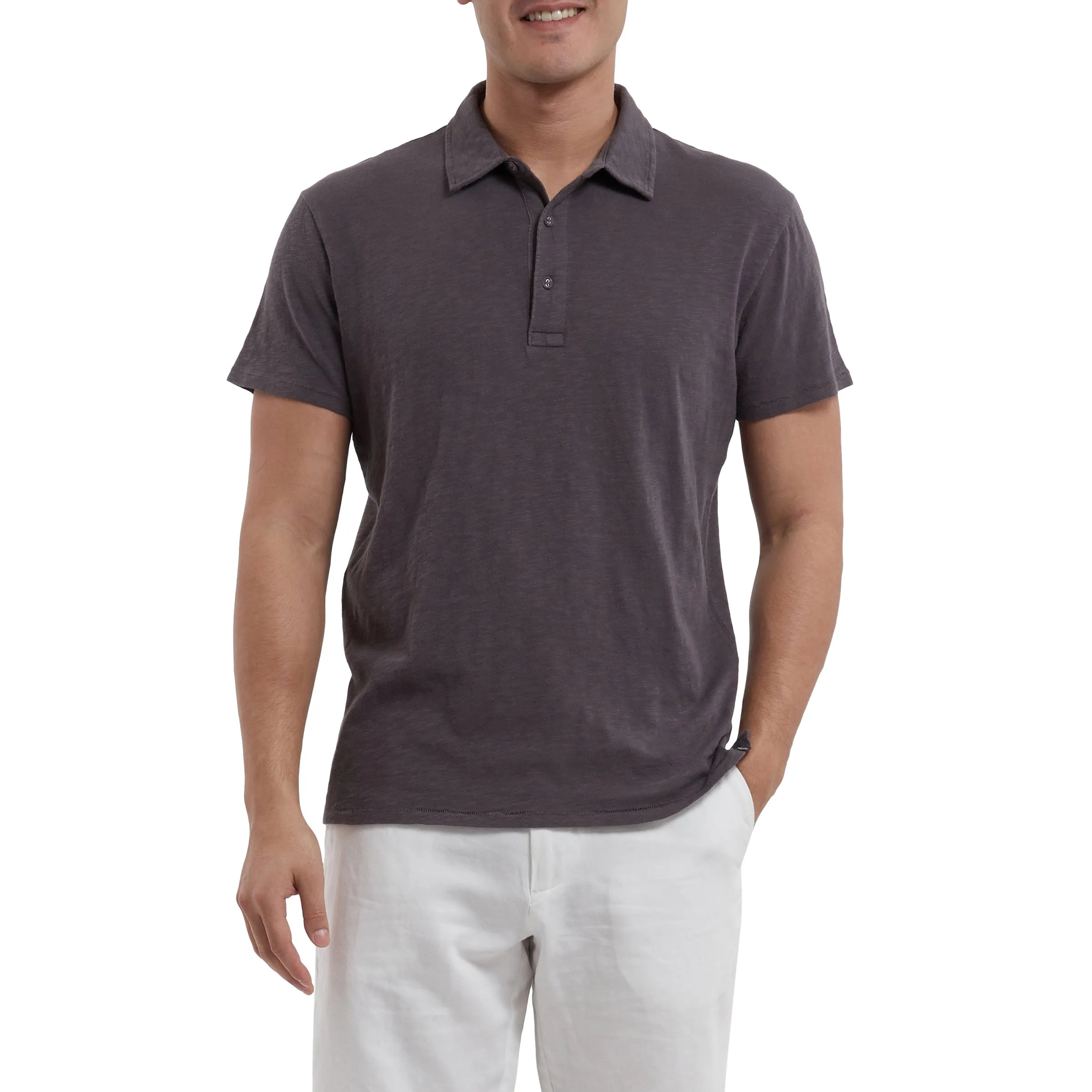 Madison Jaspe Loose Knit Polo SMP - Forged Iron (Final Sale)*