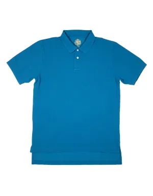 MEDIUM BLUE SOLID PIQUE POLO