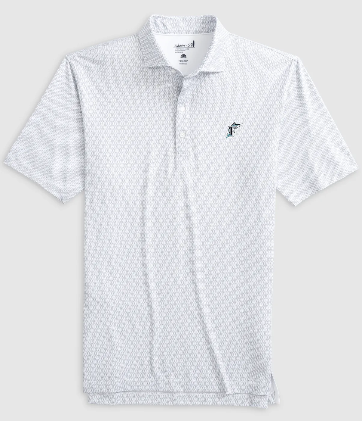 Miami Marlins Slade Performance Jersey Printed Polo - Cooperstown Logo