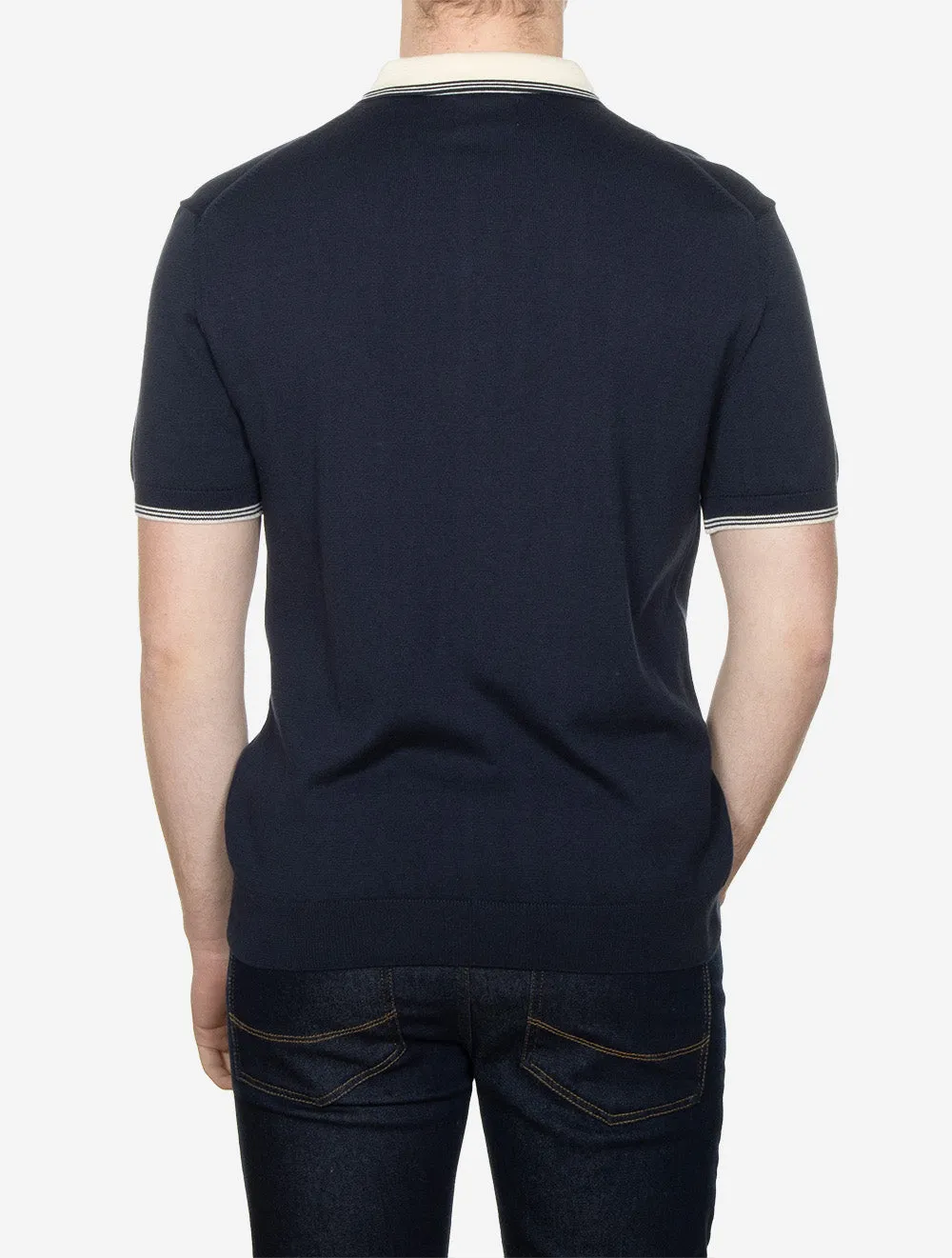 Modal Blend Short Sleeve Polo Shirt Evening Blue