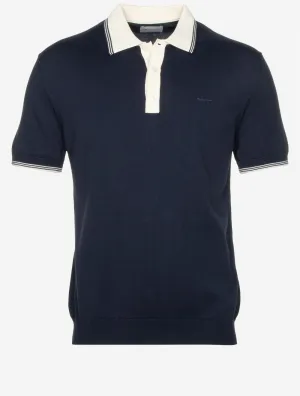 Modal Blend Short Sleeve Polo Shirt Evening Blue