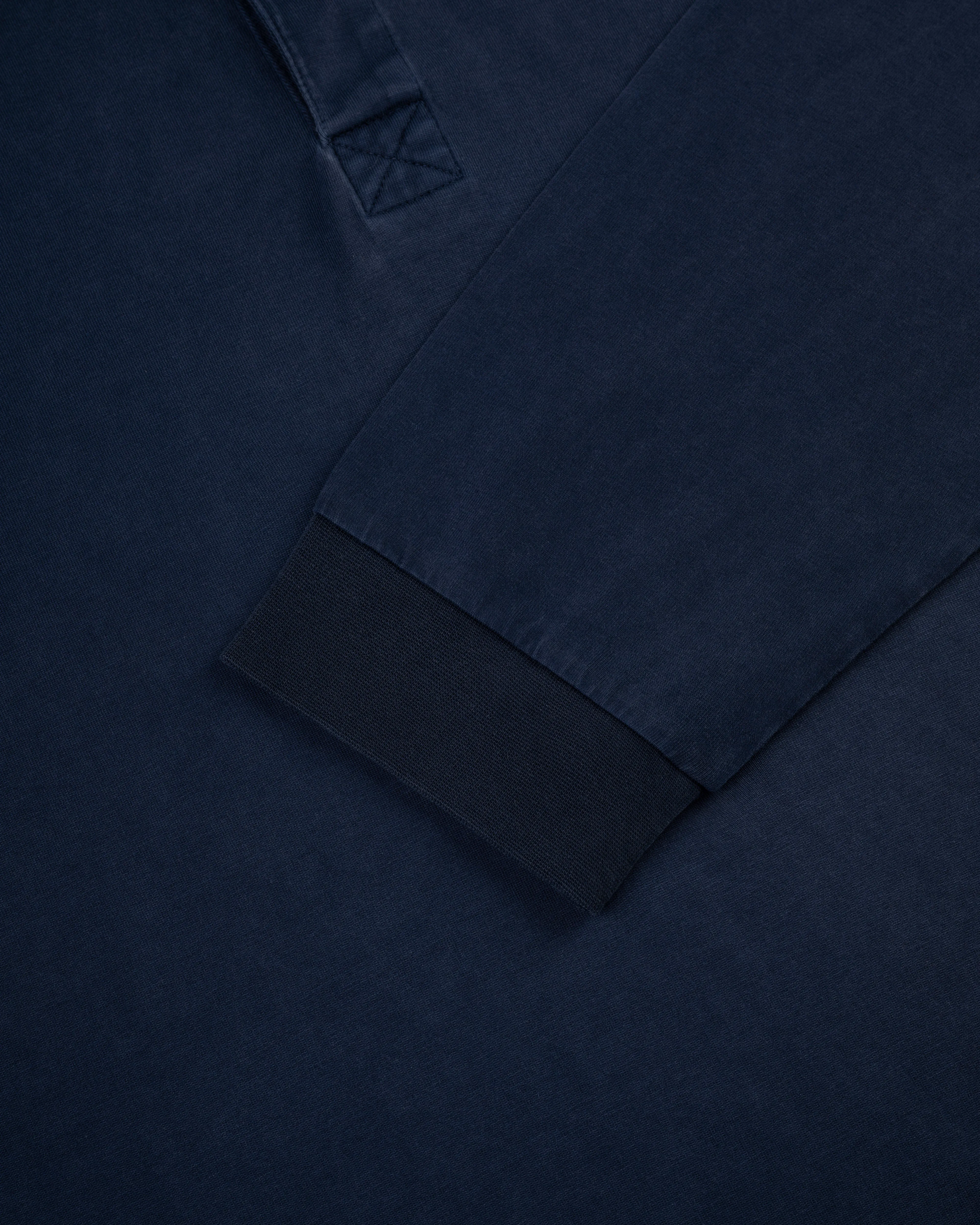NAVY SOLID LONG SLEEVE POLO SHIRT