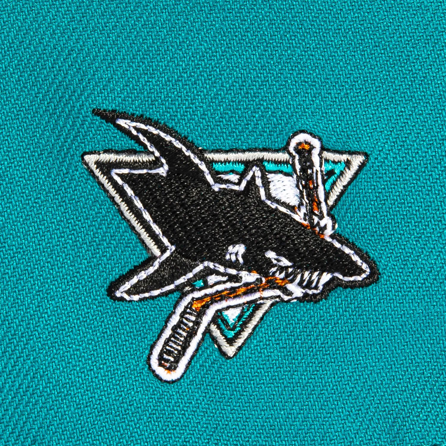New Era 9Fifty A-Frame San Jose Sharks Logo Patch Word Snapback Hat - Teal. Black