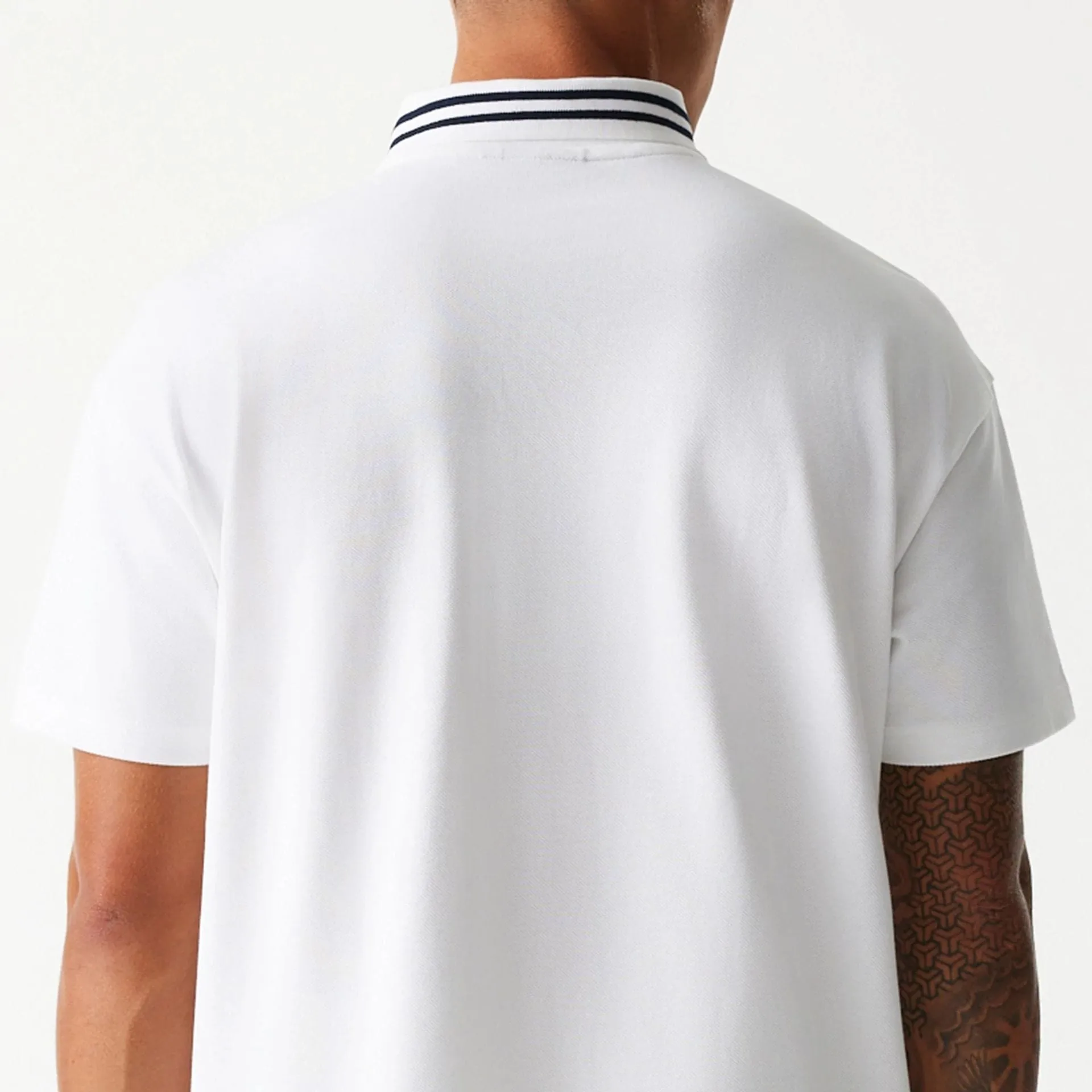 New Era Drop Shoulder White Polo Shirt