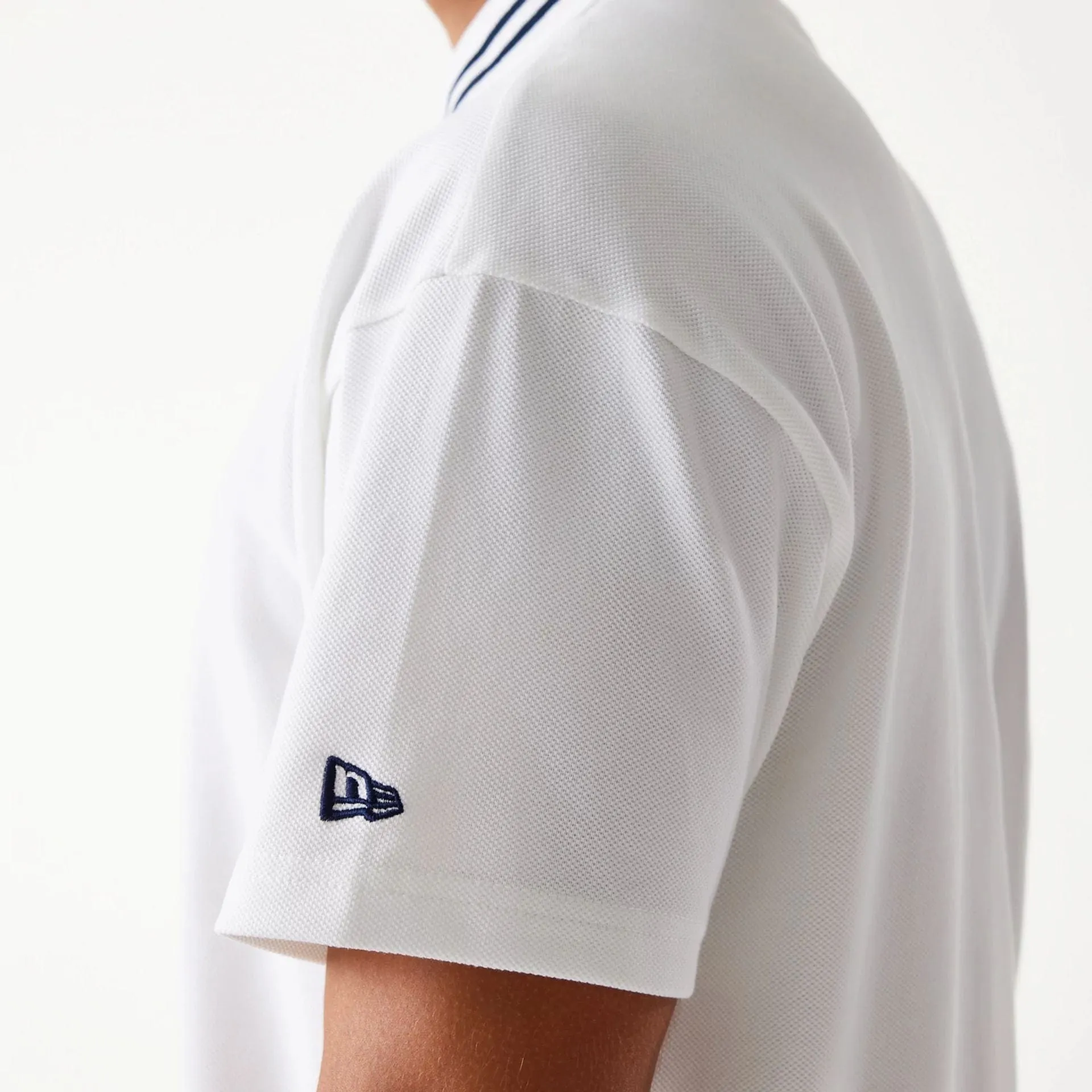 New Era Drop Shoulder White Polo Shirt