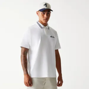 New Era Drop Shoulder White Polo Shirt