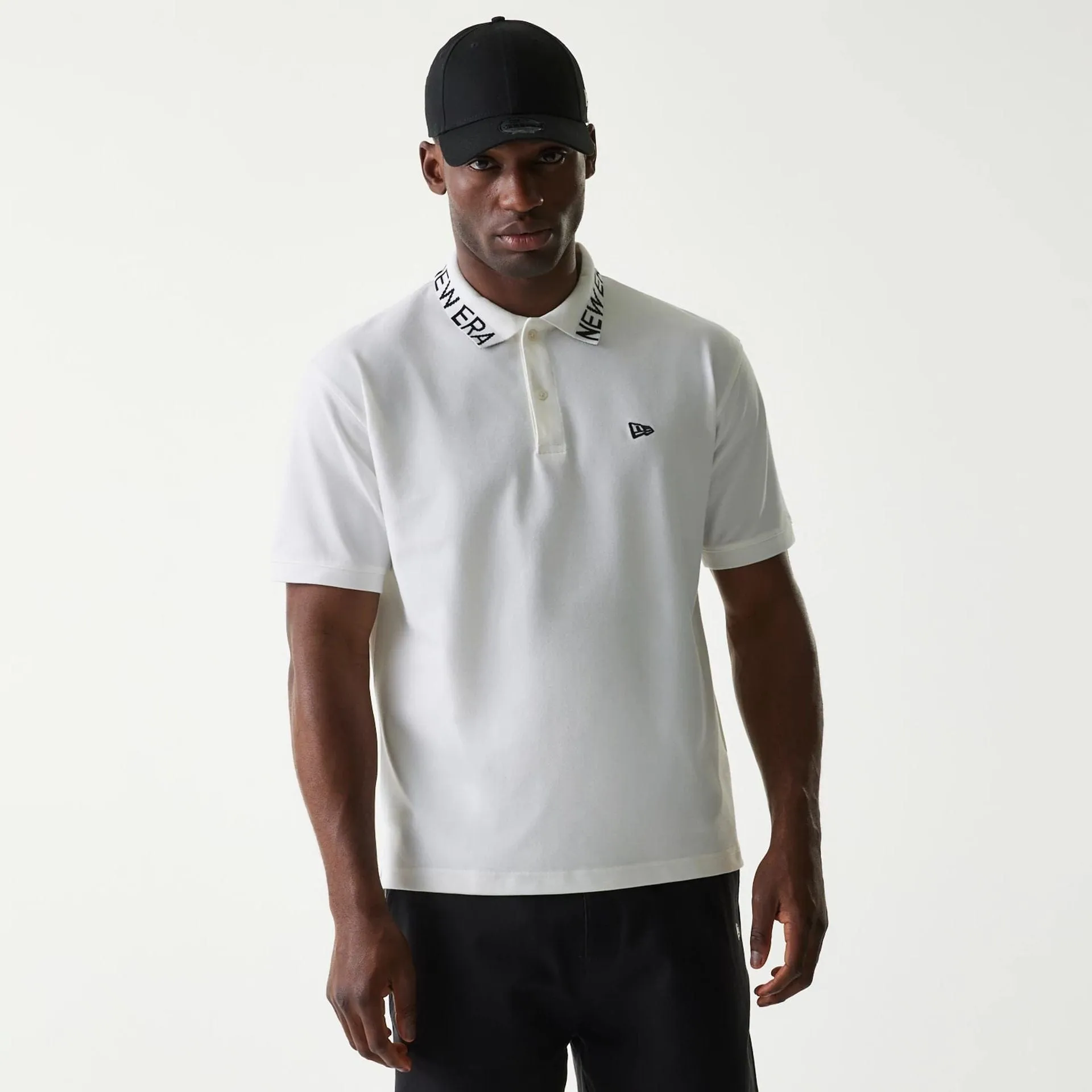 New Era Japan Collar Logo White Polo T-Shirt