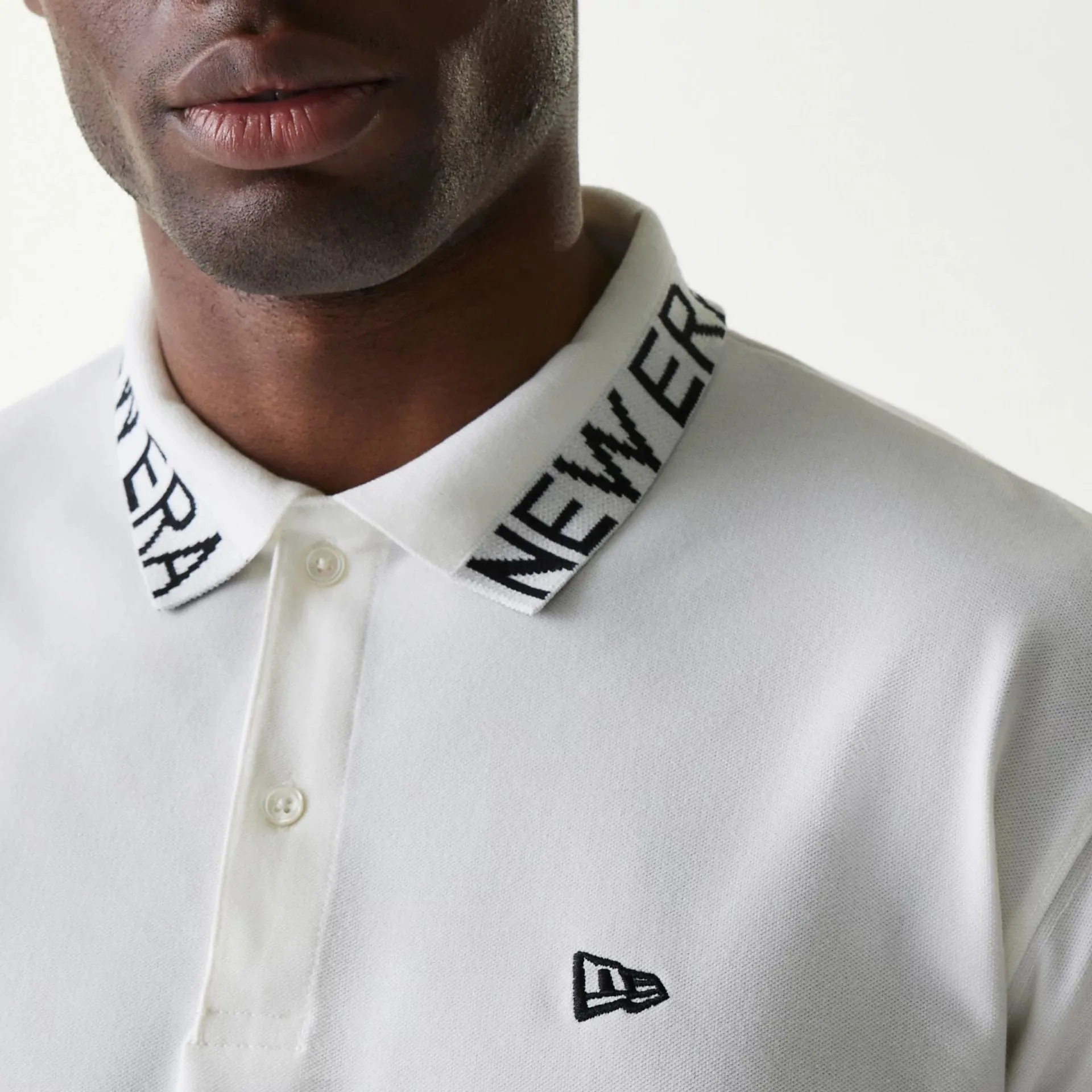 New Era Japan Collar Logo White Polo T-Shirt