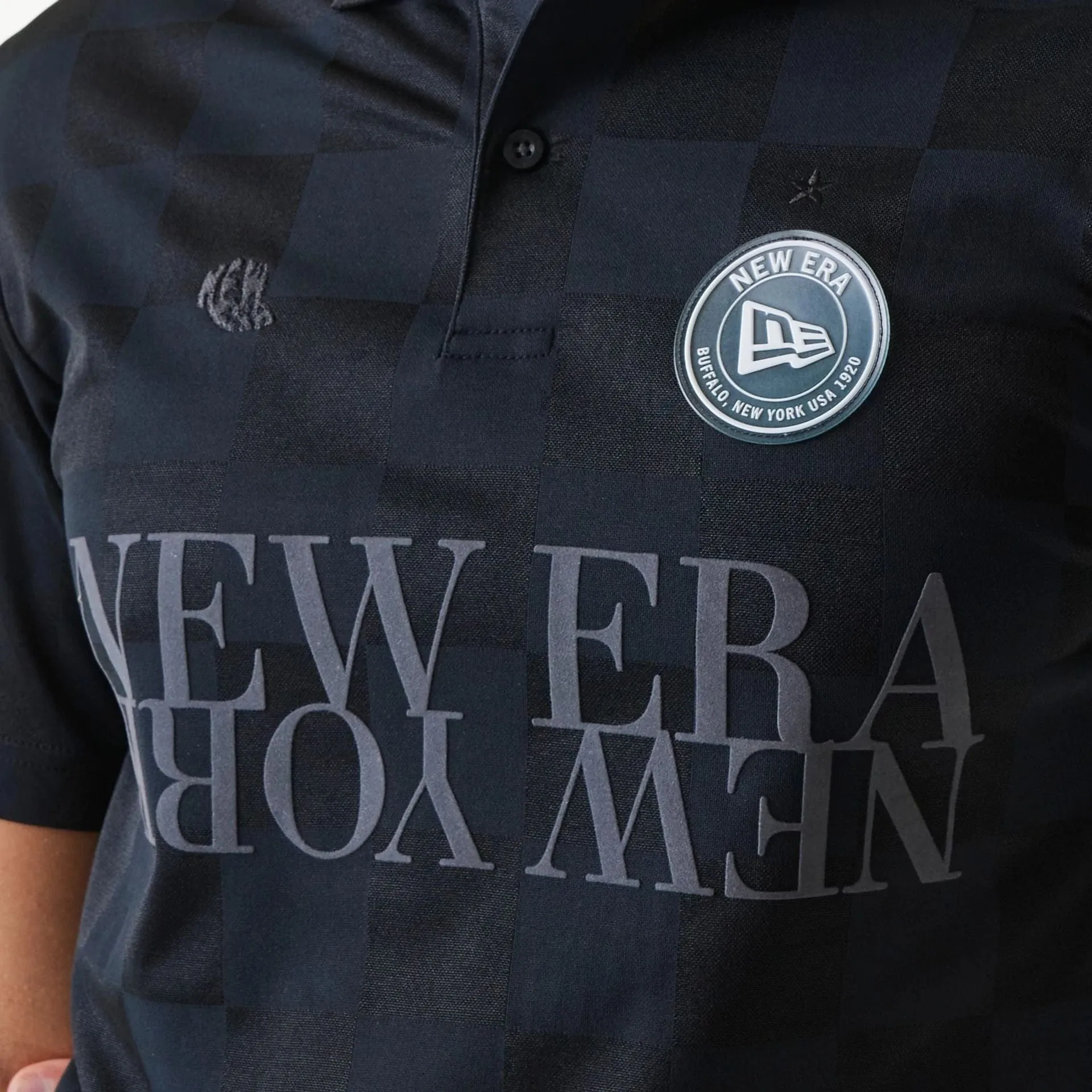 New Era Japan Grid Black Polo T-Shirt