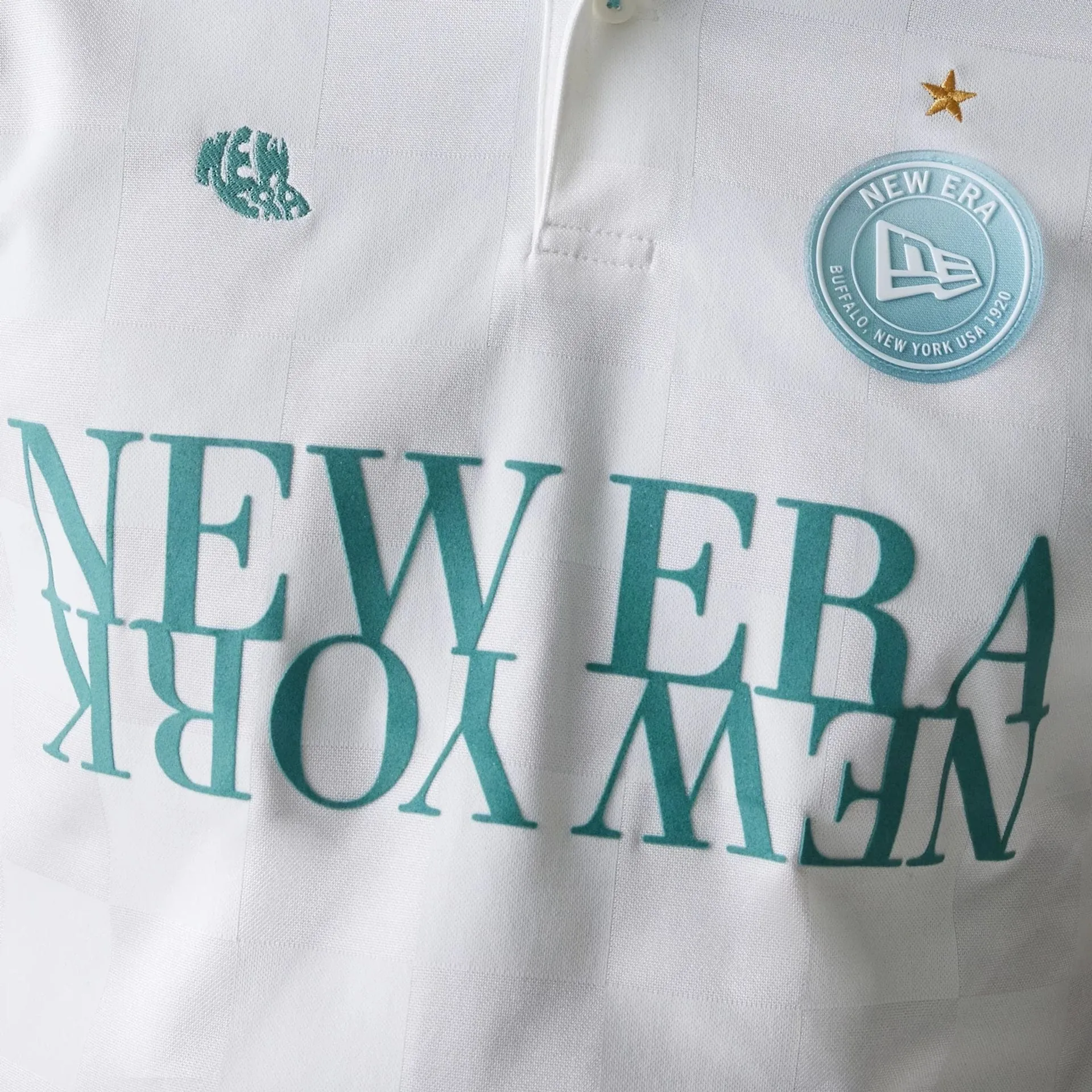 New Era Japan Grid White Polo T-Shirt