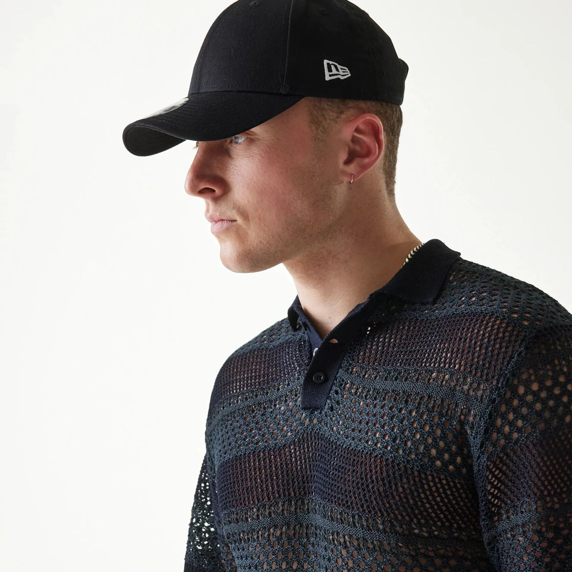 New Era Japan Mesh Black Polo T-Shirt