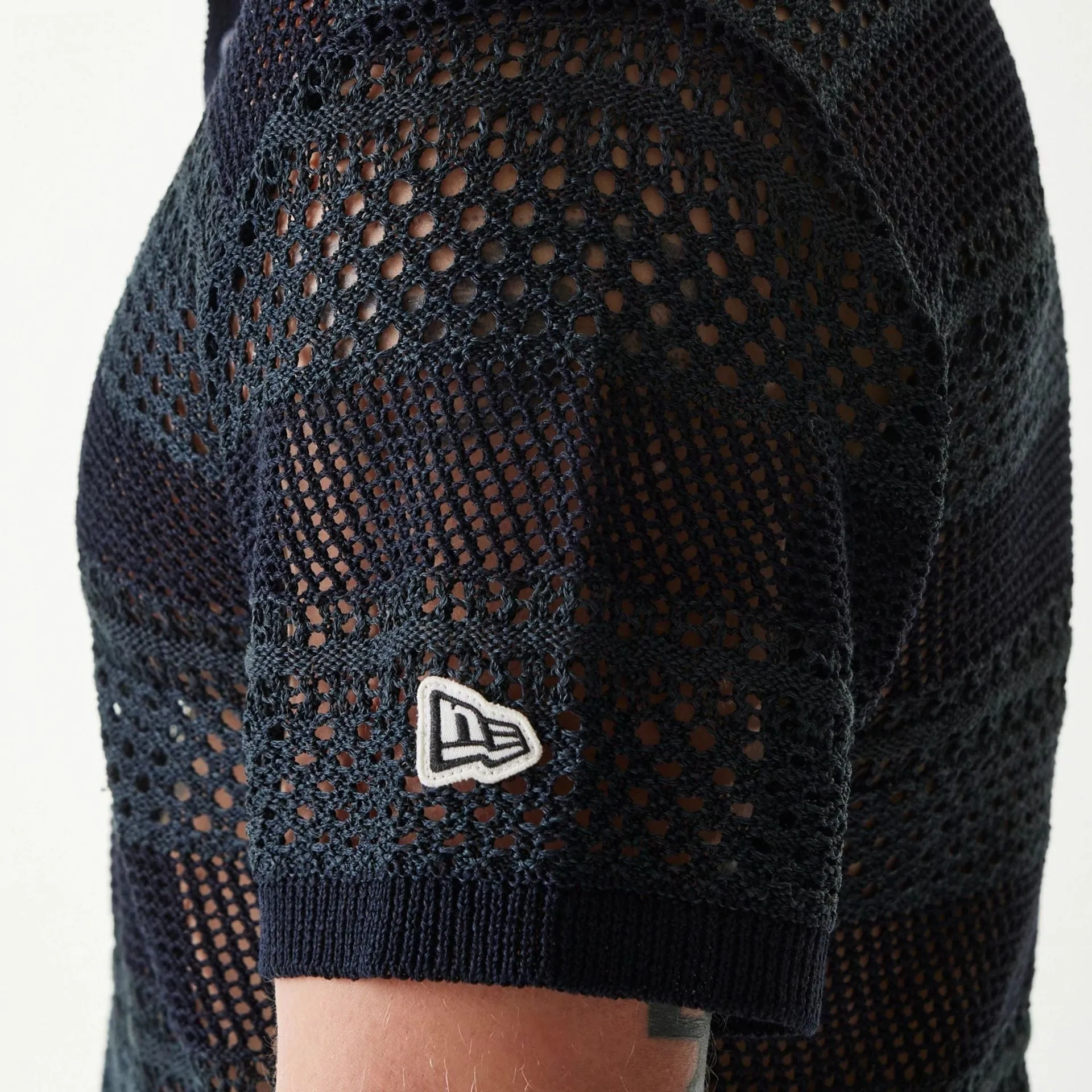 New Era Japan Mesh Black Polo T-Shirt
