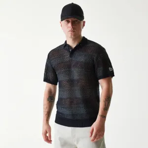 New Era Japan Mesh Black Polo T-Shirt