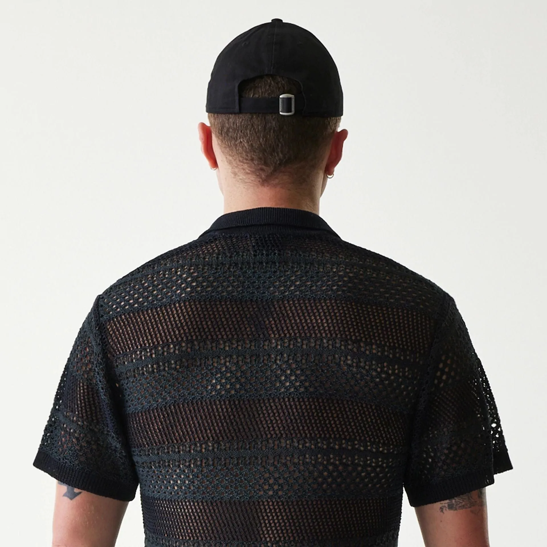 New Era Japan Mesh Black Polo T-Shirt