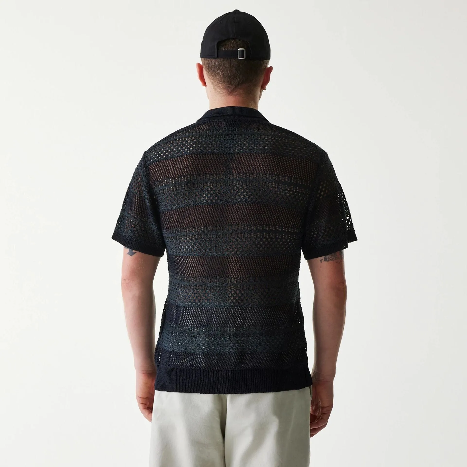 New Era Japan Mesh Black Polo T-Shirt