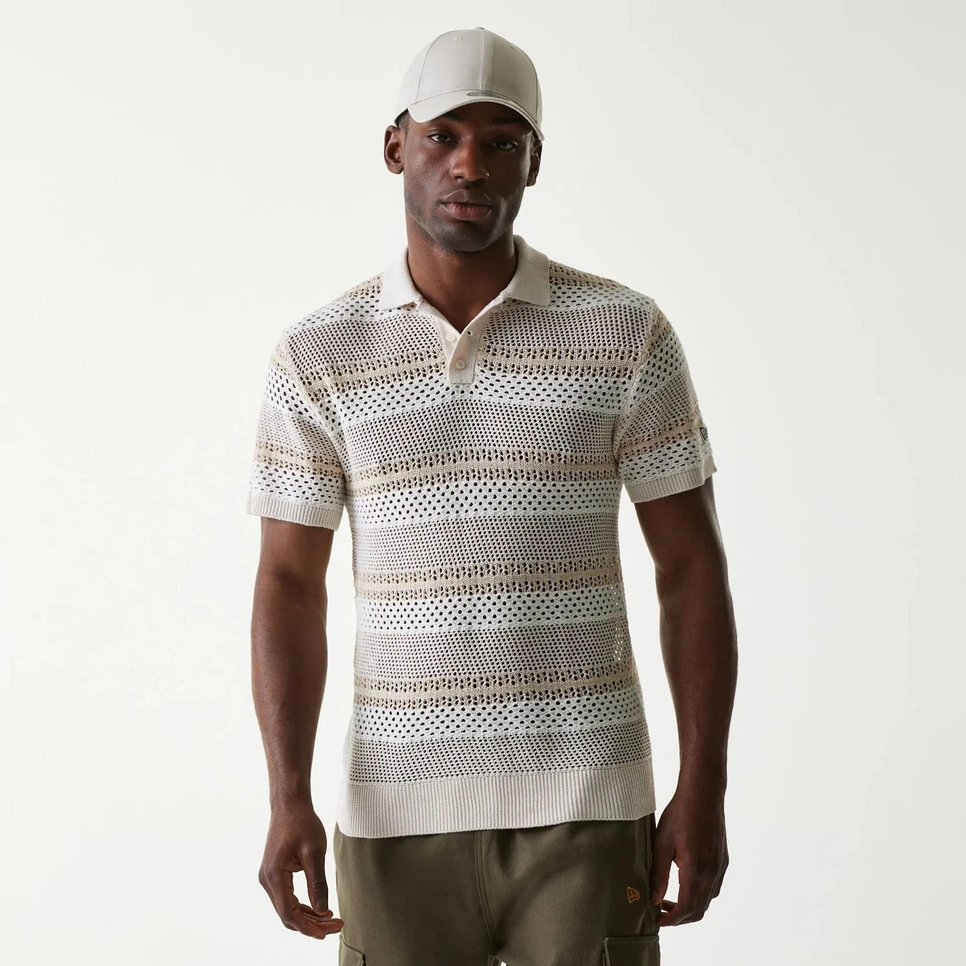 New Era Japan Mesh White Polo T-Shirt