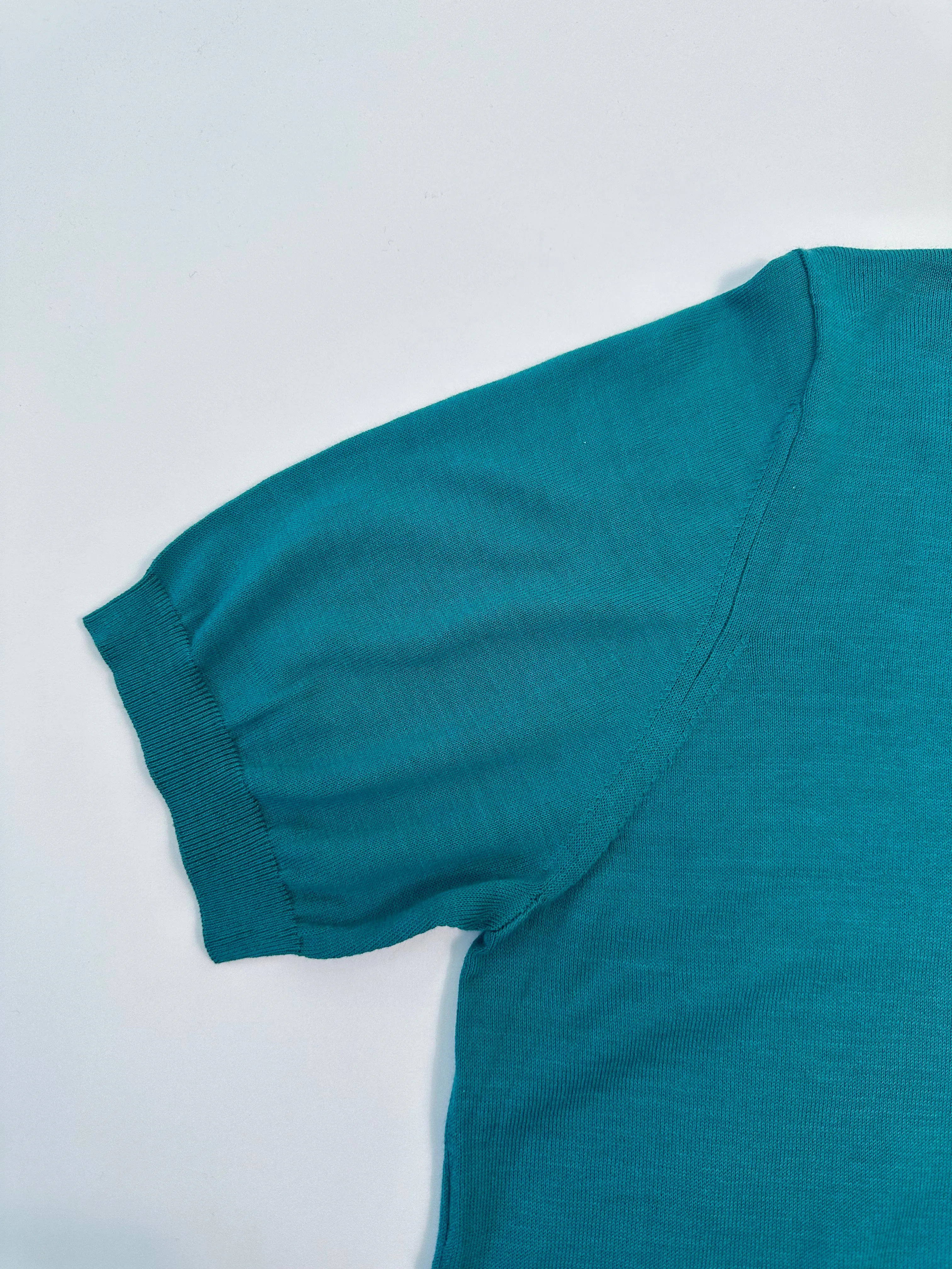 Polo In Maglia Verde Cotone E Seta Laneus
