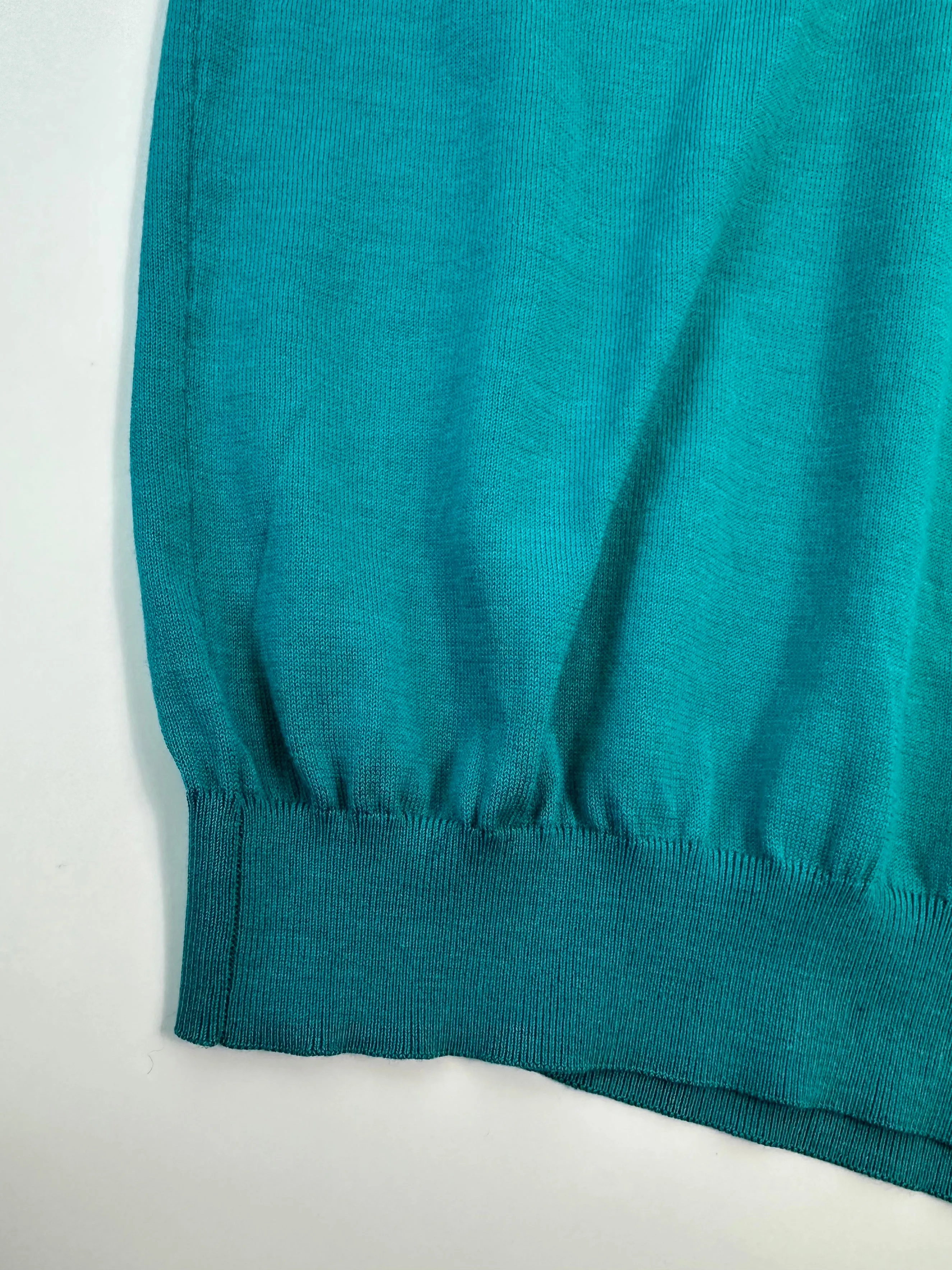 Polo In Maglia Verde Cotone E Seta Laneus