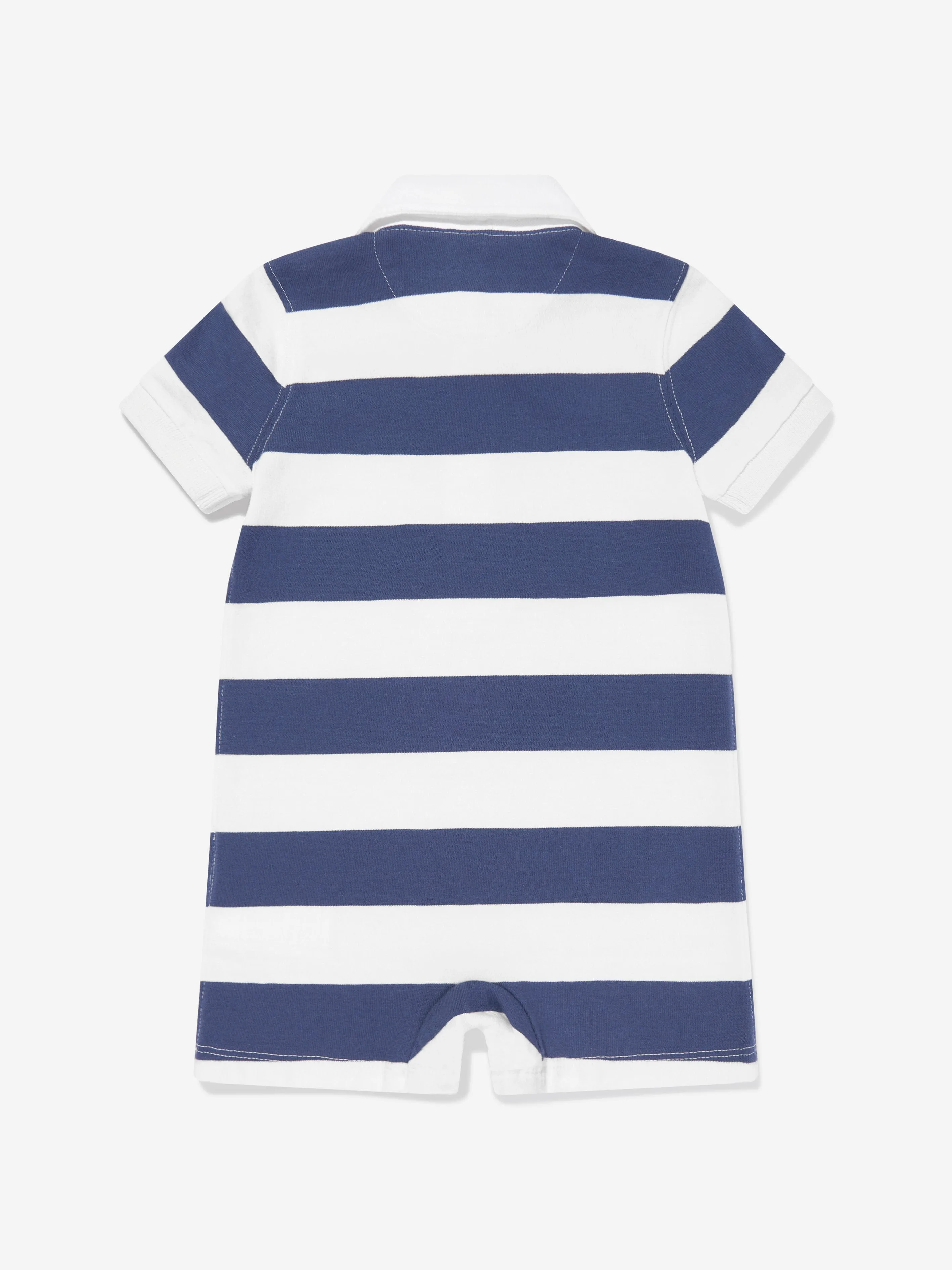 Ralph Lauren Baby Boys Striped Rugby Romper in Navy
