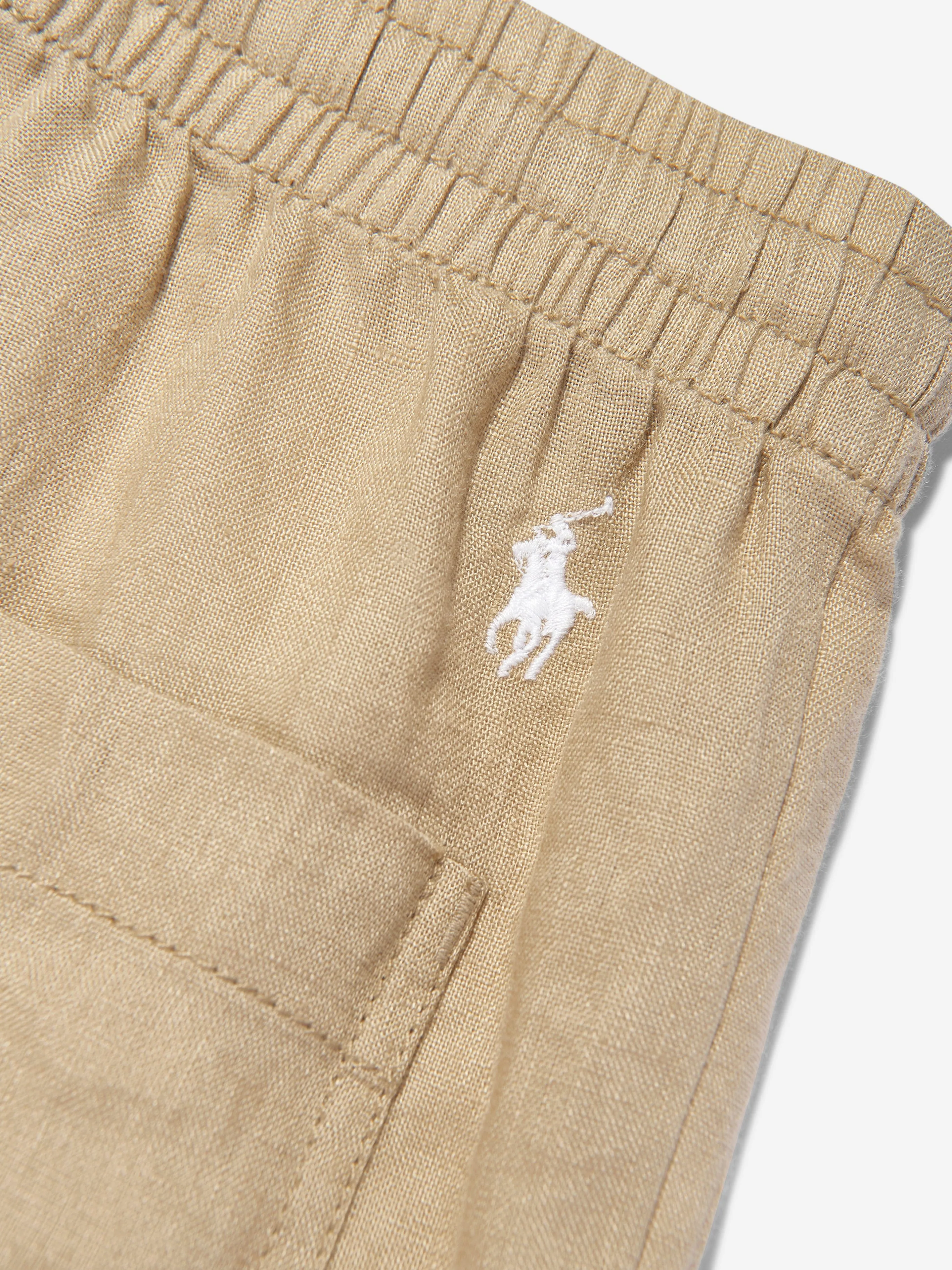 Ralph Lauren Boys Linen Trousers in Brown