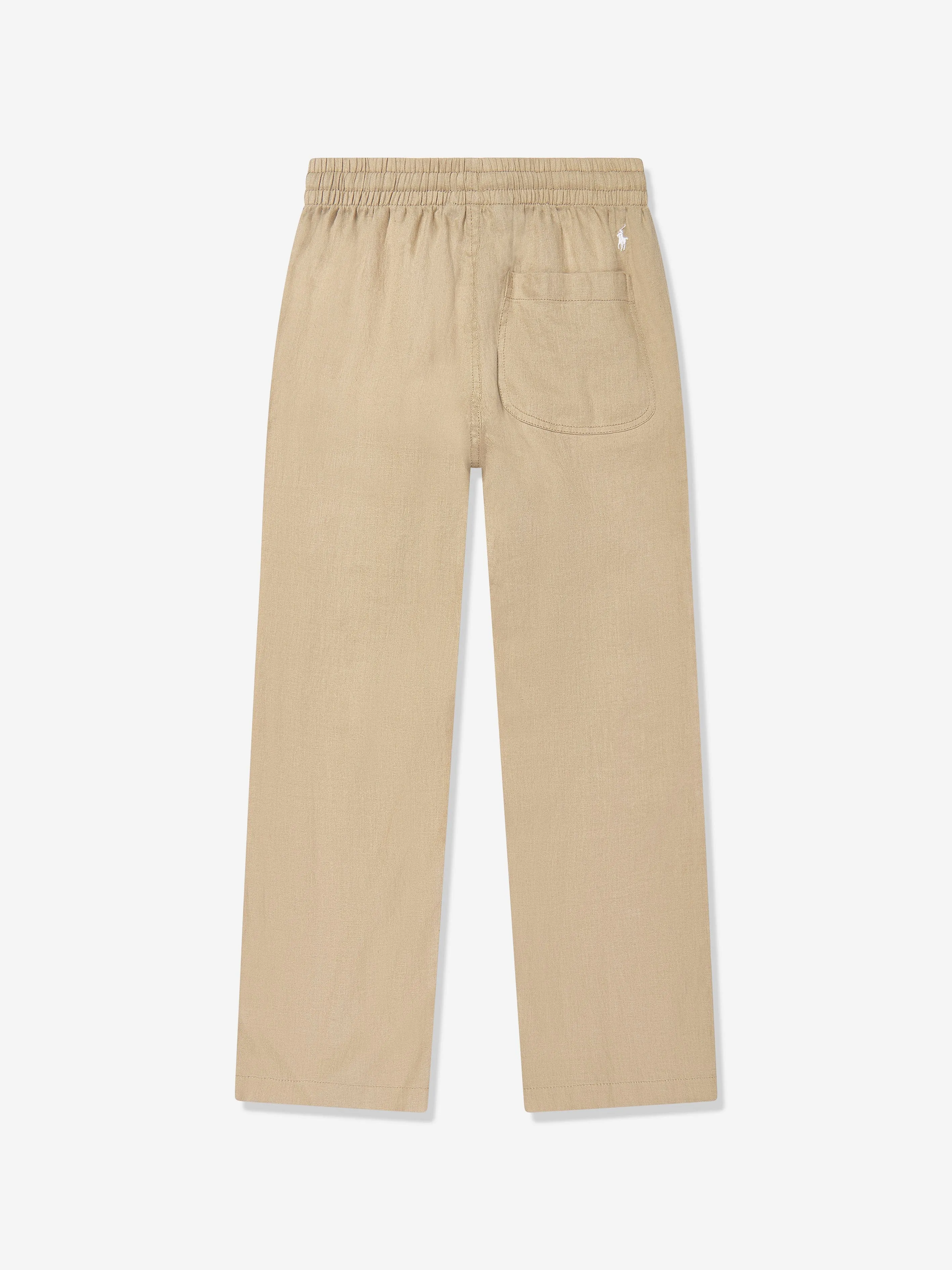 Ralph Lauren Boys Linen Trousers in Brown
