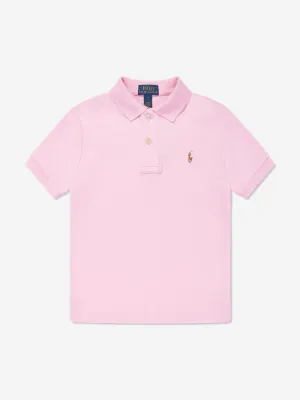 Ralph Lauren Boys Logo Polo Shirt in Pink