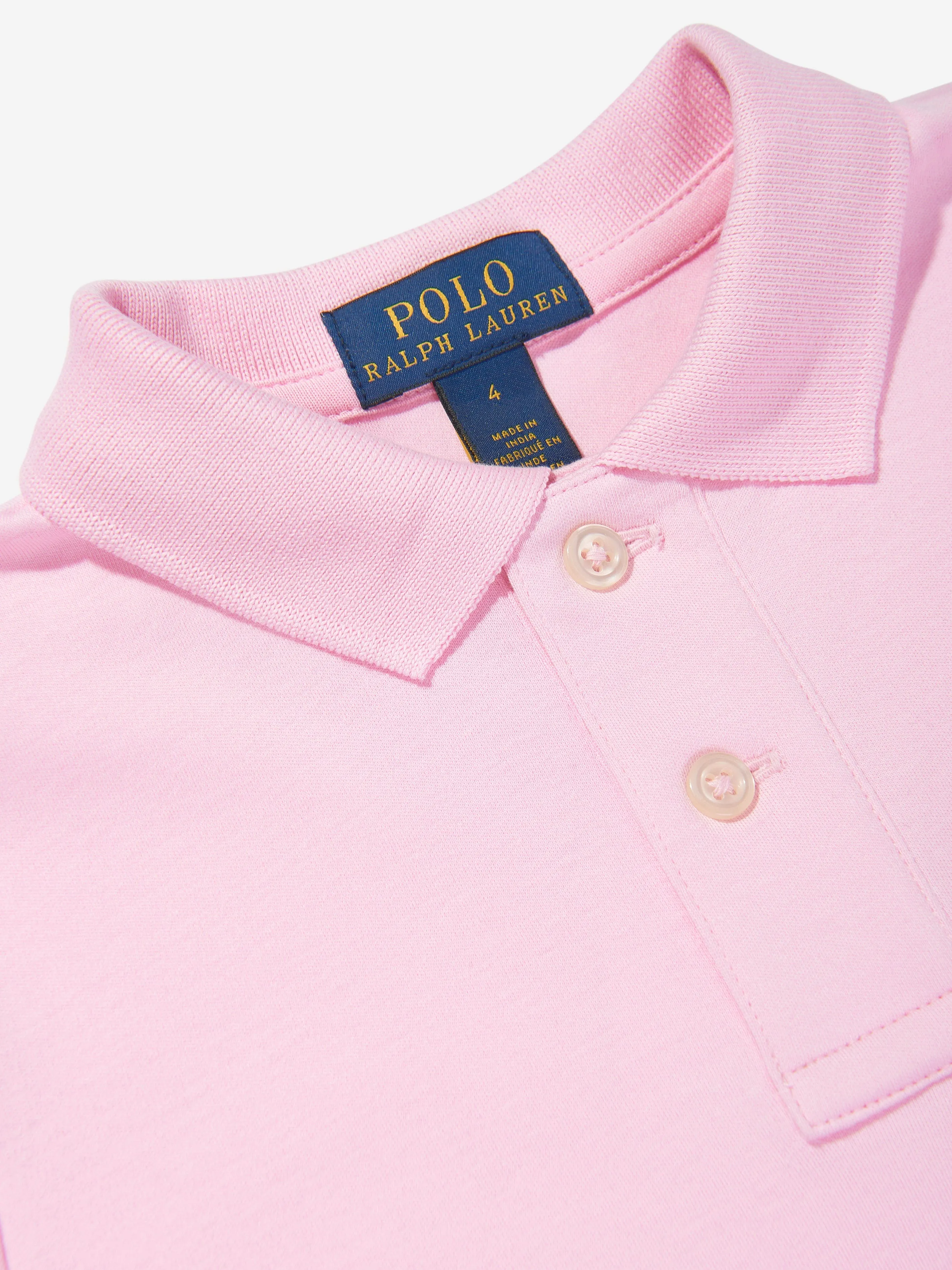 Ralph Lauren Boys Logo Polo Shirt in Pink