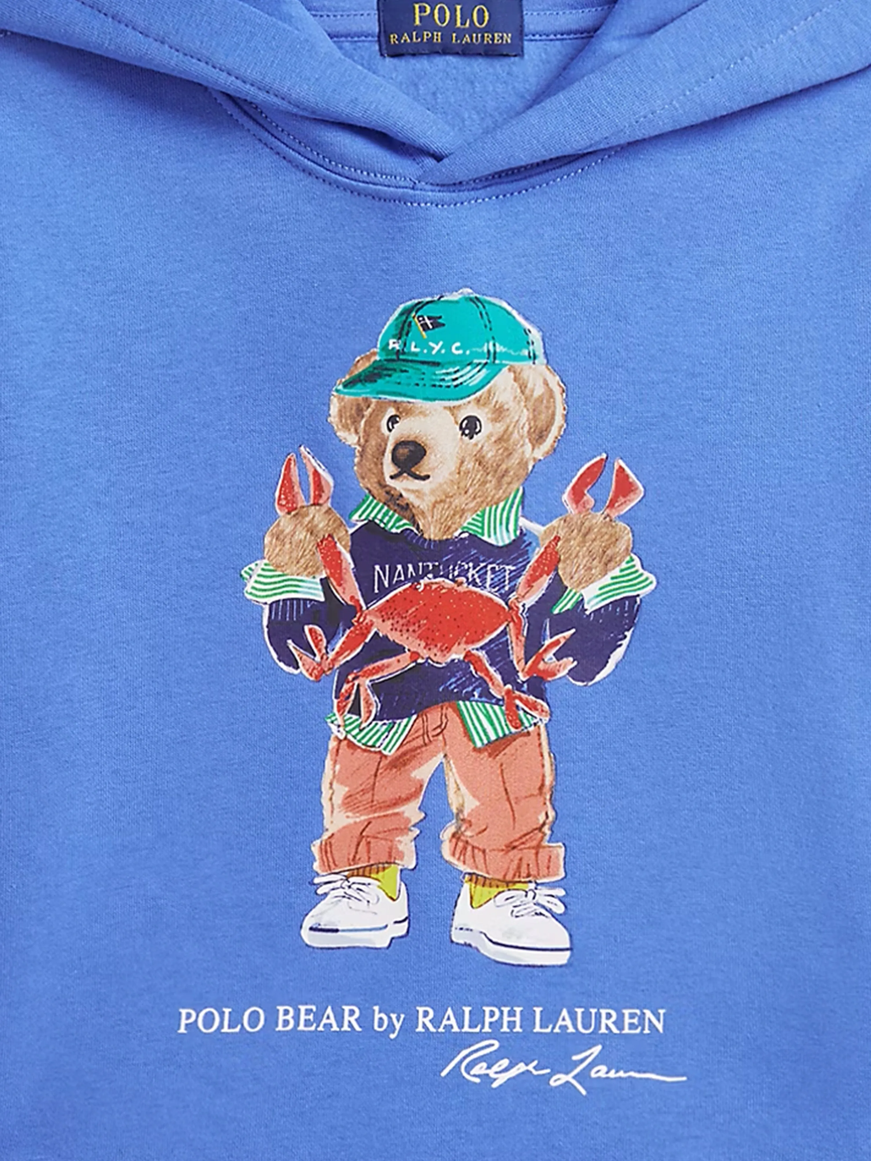 Ralph Lauren Boys Polo Bear Hoodie in Blue