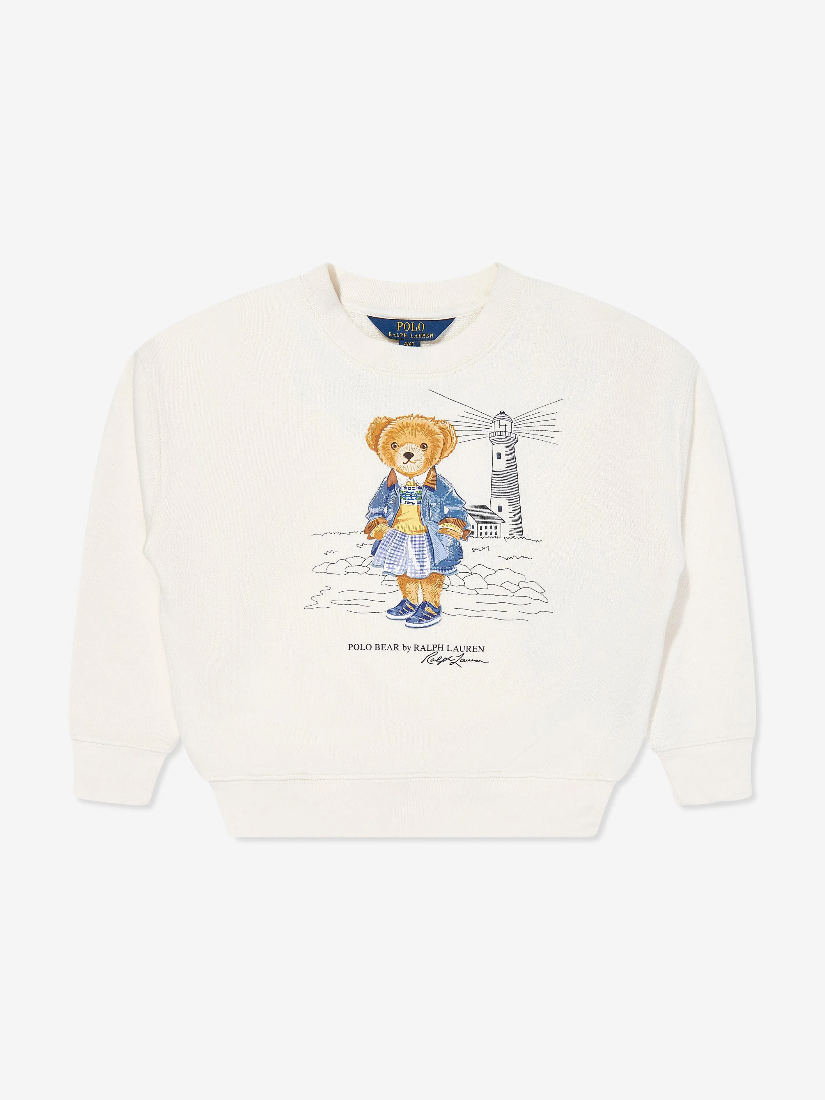Ralph Lauren Girls Polo Bear Sweatshirt in White
