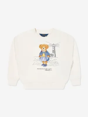 Ralph Lauren Girls Polo Bear Sweatshirt in White