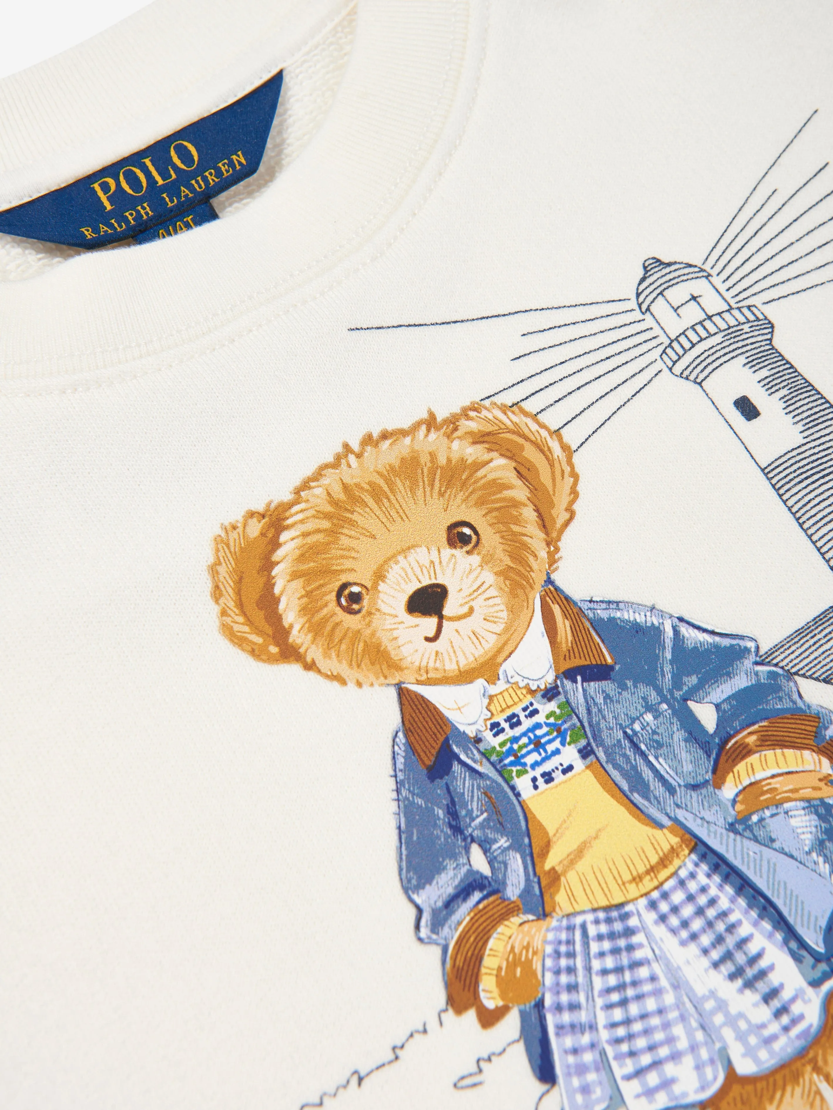 Ralph Lauren Girls Polo Bear Sweatshirt in White