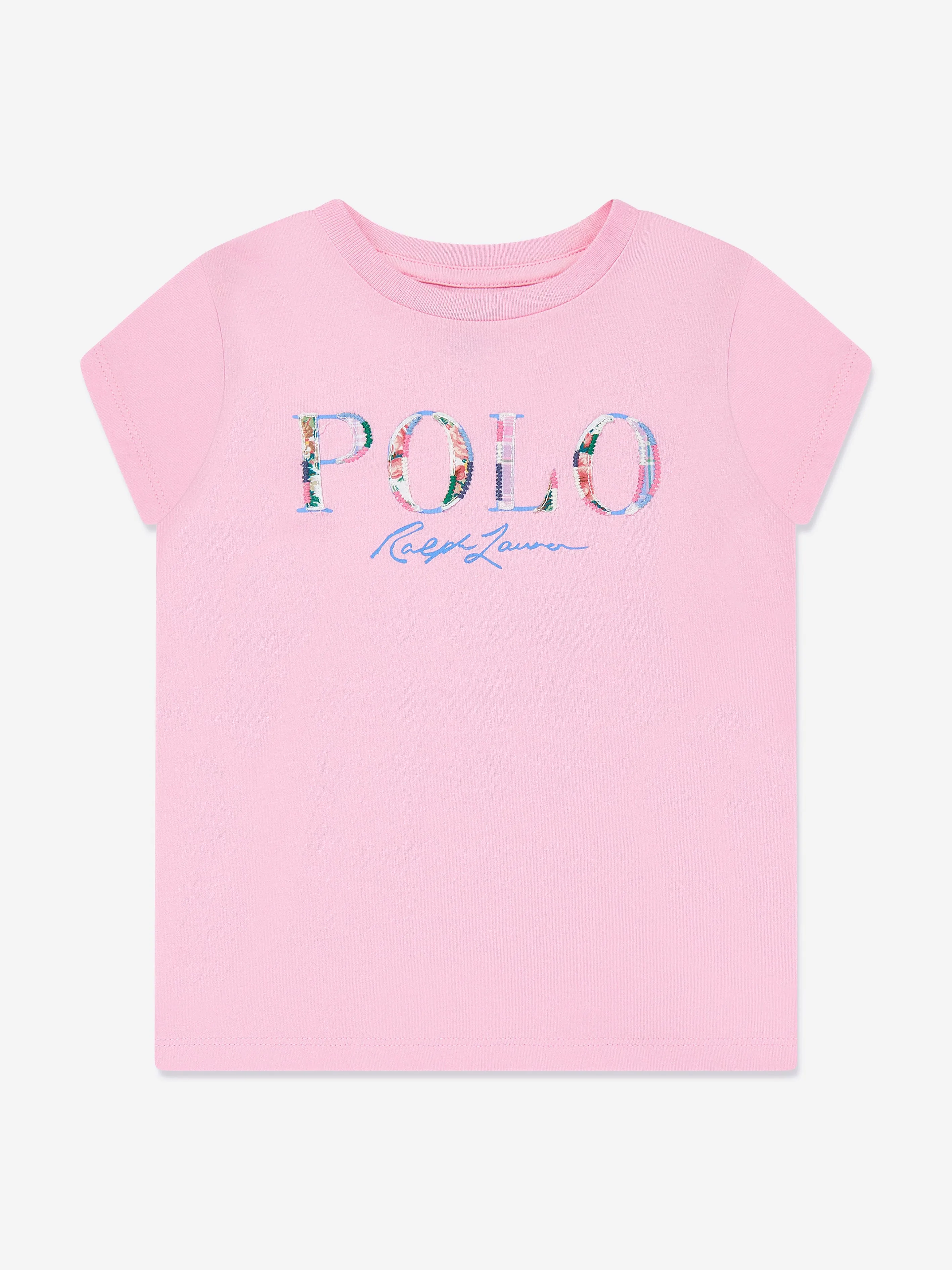 Ralph Lauren Girls Polo Logo T-Shirt in Pink