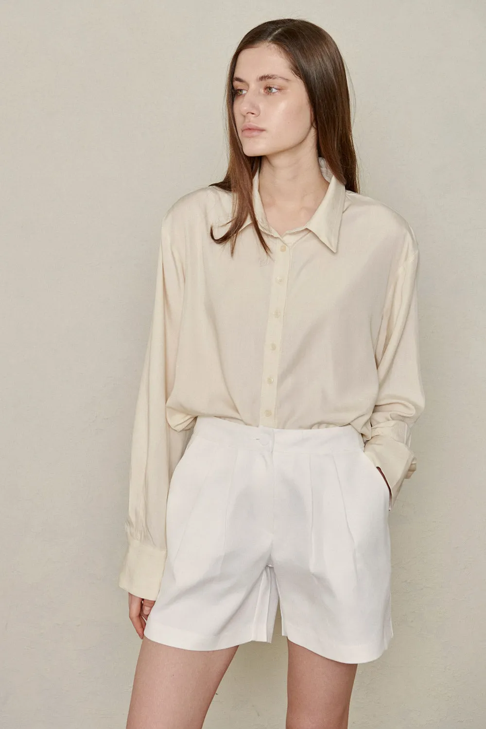 Recycled Poly Pintucked Shorts
