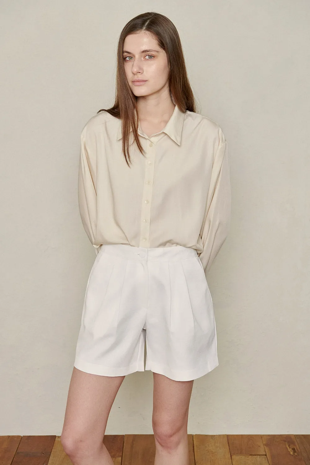 Recycled Poly Pintucked Shorts