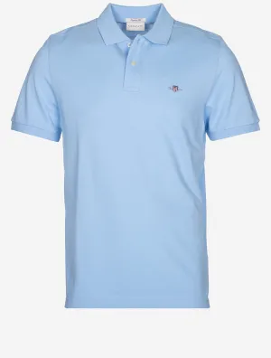 Regular Shield Shirt Sleeve Pique Polo Capri Blue